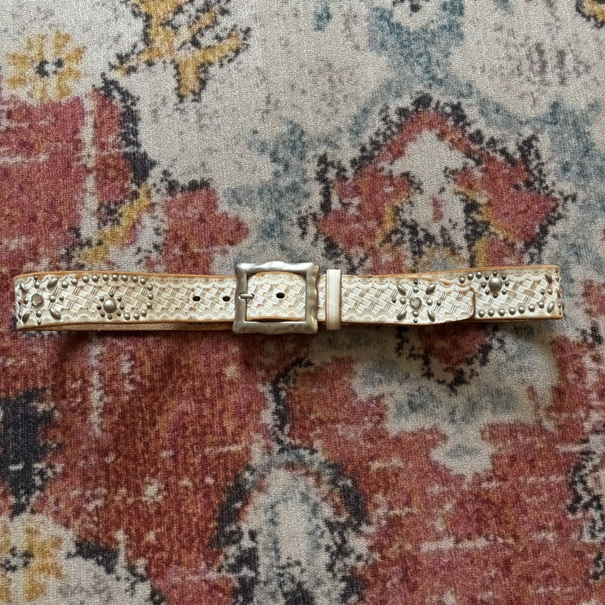 Boycott Boycott white studded leather belt Size ONE SIZE - 1 Thumbnail