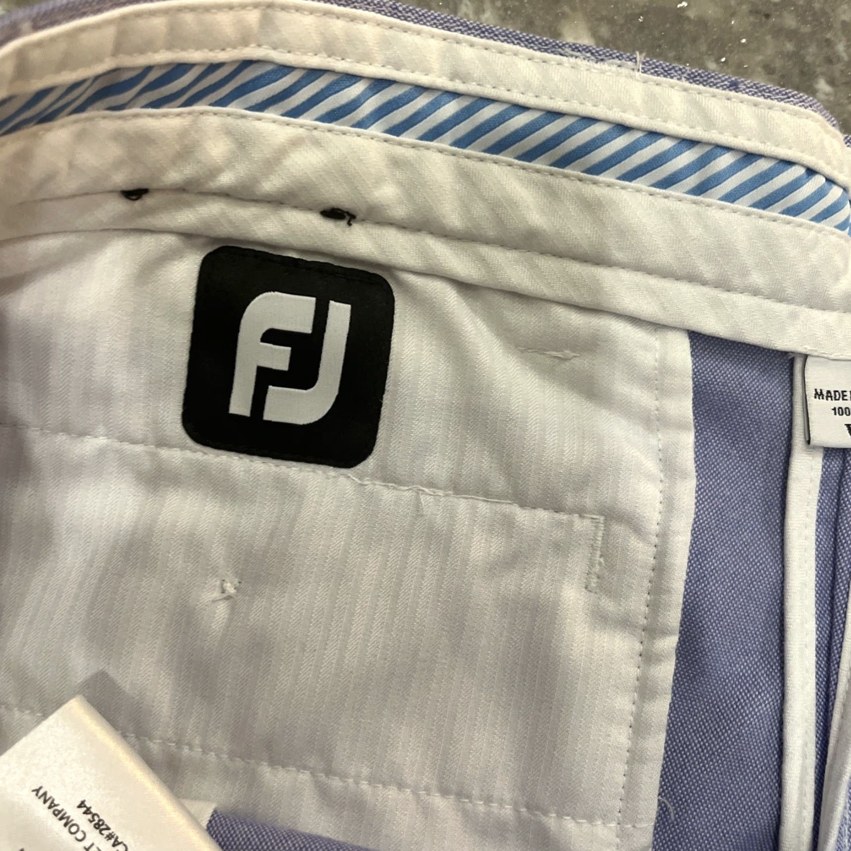Footjoy FootJoy Mens Golf Shorts Flat Front 36 Blue 10” Inseam Nylon Breathable Pockets Zip Front Modern Golf Wear Mens Size US 36 / EU 52 - 3 Thumbnail