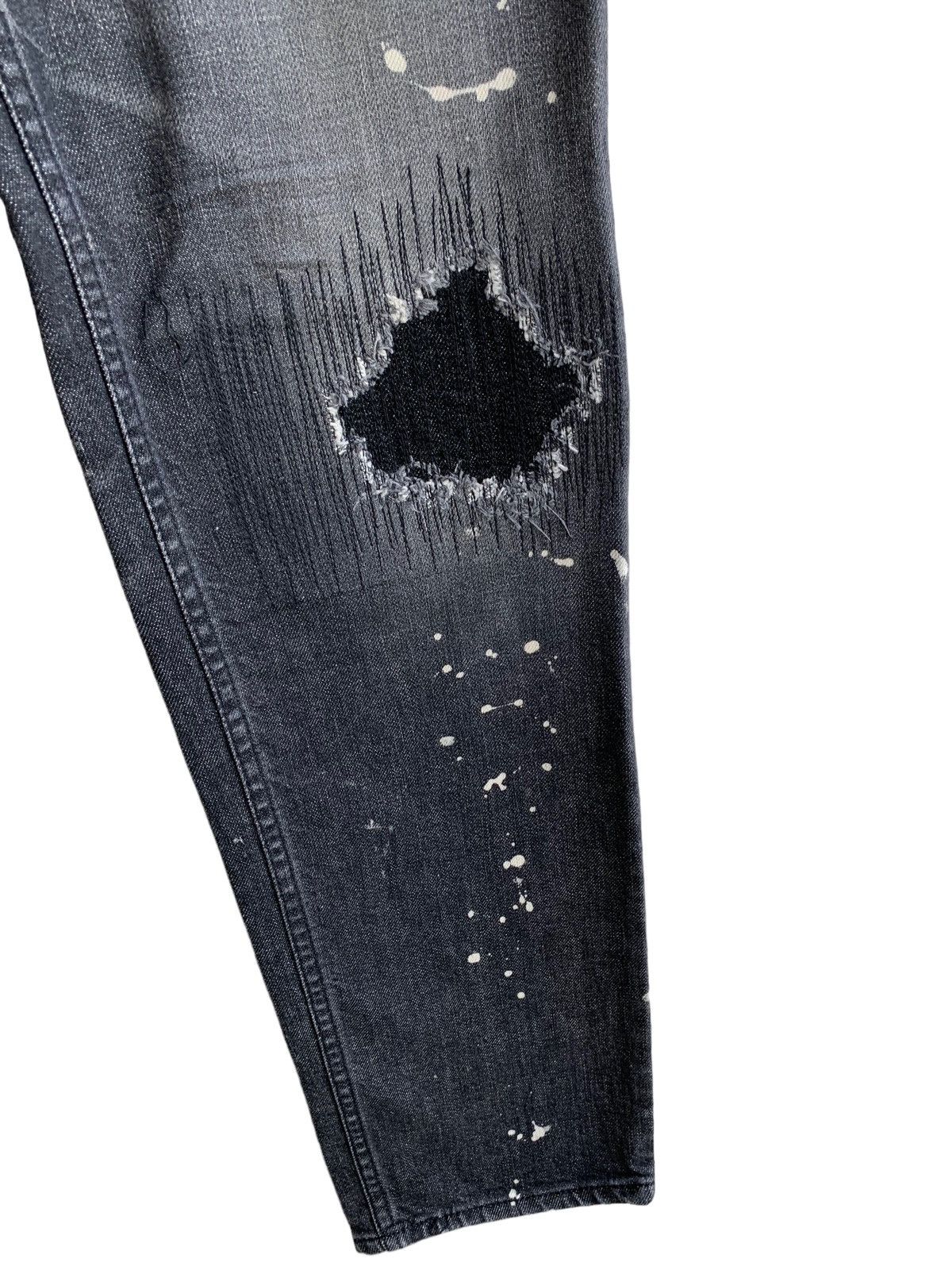 Number (N)ine 🔥Number (N) Distressed Splatter Denim Jeans Size US 32 / EU 48 - 6 Thumbnail