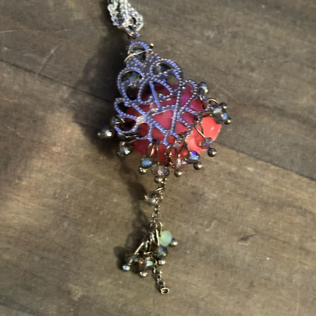 Other Red rose dangle pendant necklace Size ONE SIZE - 5 Thumbnail