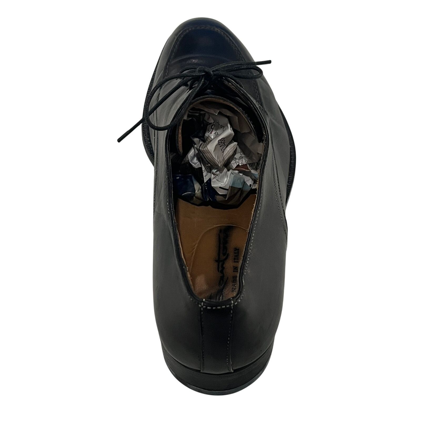 Santoni *DS27 SANTONI Men's Leather Oxford Dress Shoes Black Size 11 Size US 10 / EU 43 - 3 Thumbnail