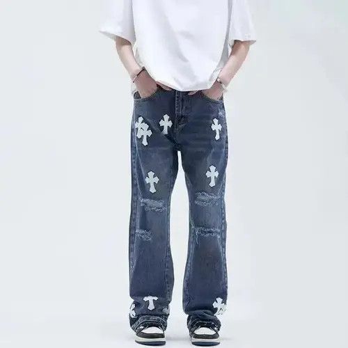 Japanese Brand × Jean High street hip hop cross patch bootcut jeans Size US 32 / EU 48 - 4 Thumbnail