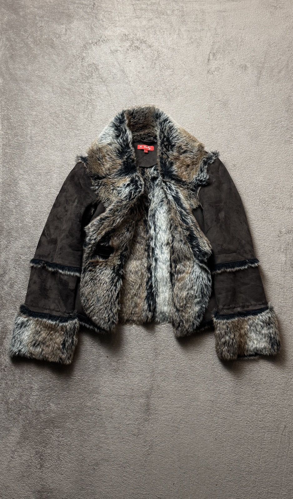 Vintage Y2K Faux Fur Coat Jacket balenciaga cdg boho Steampunk LGB Size S / US 4 / IT 40 - 2 Thumbnail