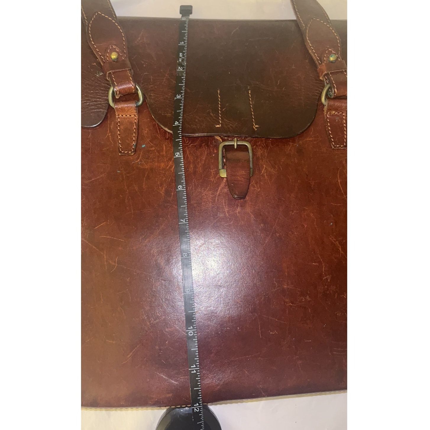 Other Vintage Handmade, Brown Leather Shoulder Bag Flap Closure Size ONE SIZE - 12 Thumbnail