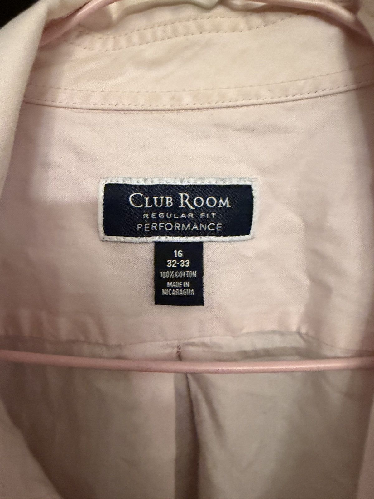 Club Room White with slight pink shade club rook dress shirt(32-33, 16 Size US M / EU 48-50 / 2 - 1 Thumbnail