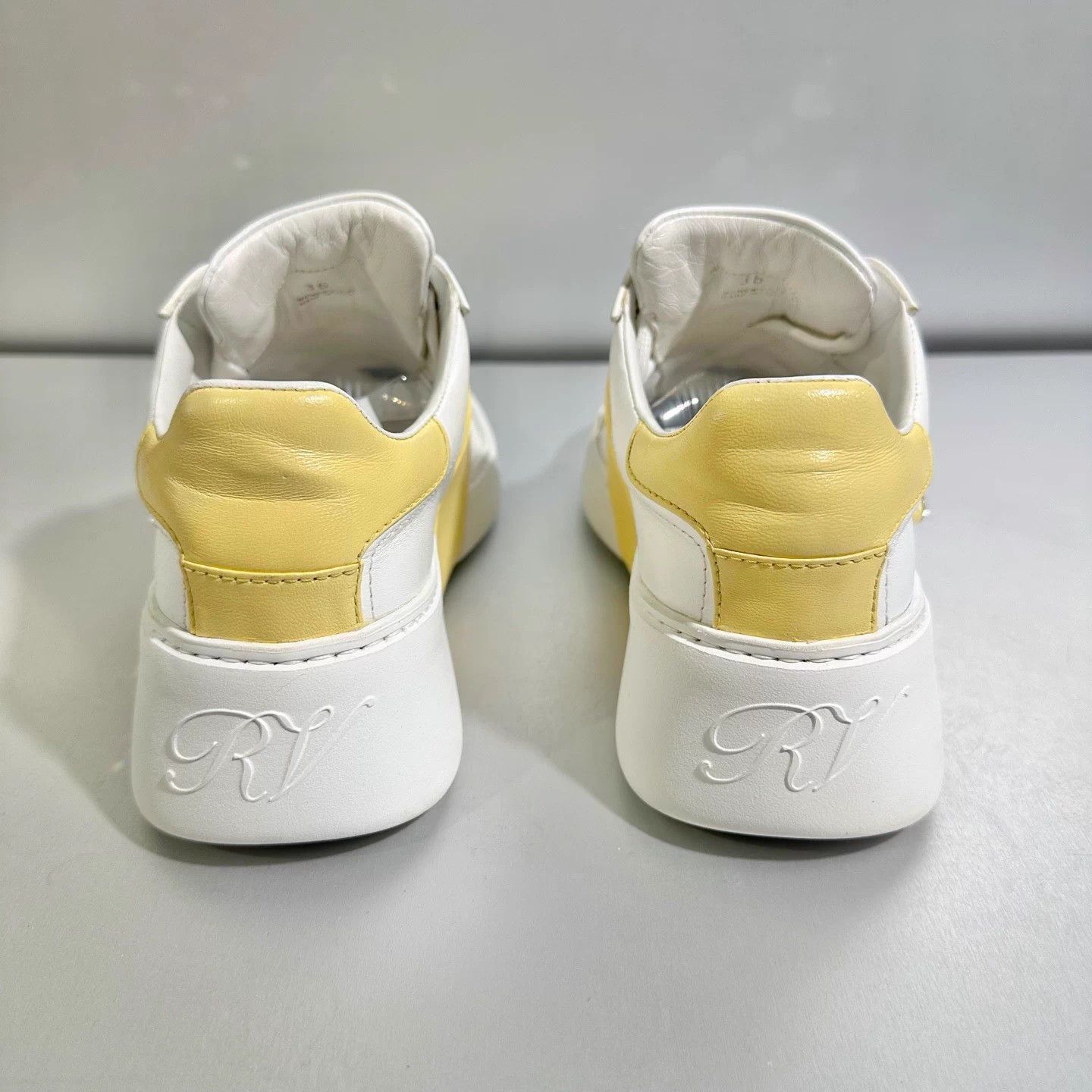 Roger Vivier Roger Vivier white & yellow crystal buckle sneakers 36 Size US 5 / IT 35 - 5 Thumbnail