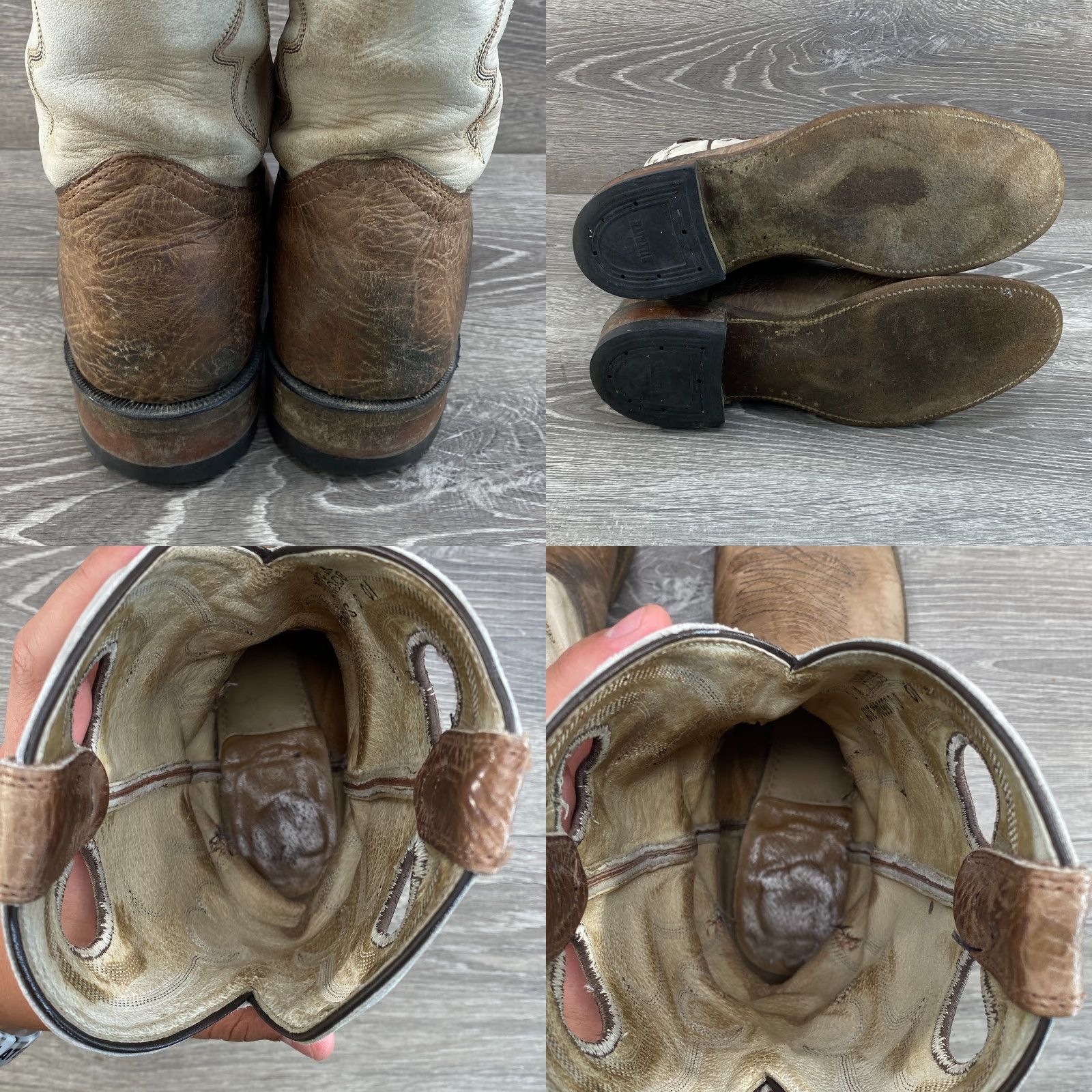 Roper Boulet 10 Brown Leather Ropers Round Toe Cowboy Western Boots Made in Canada Size US 10 / IT 40 - 8 Thumbnail