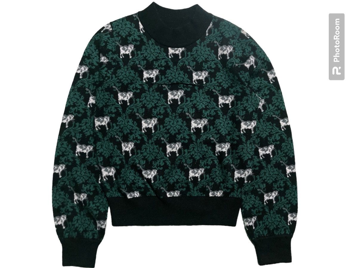image of Gu x Undercover Wool Long Sleeve T-Shirt in Green, Women's (Size XS)