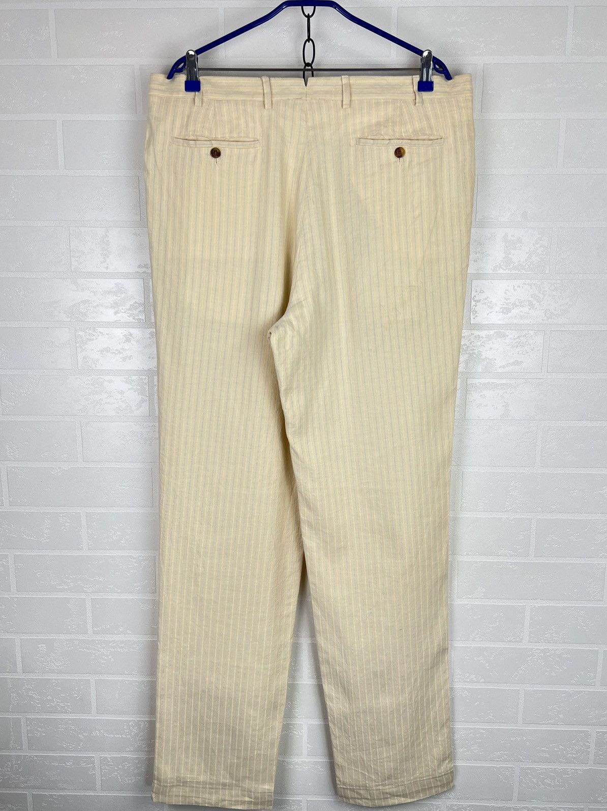 Loro Piana LORO PIANA Pants Chino Trousers Striped Lino Cotton Men's Size US 40 / EU 56 - 13 Thumbnail