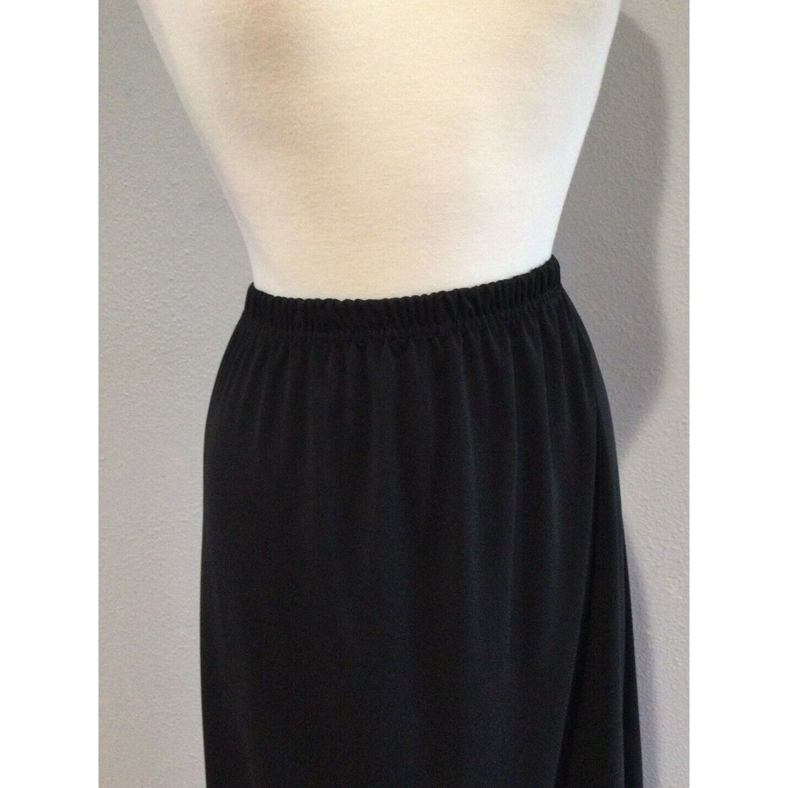Other N Touch Elastic Waist Pleated A Line Black Skirt Sz 3X Size 38" / US 16 / IT 52 - 2 Thumbnail