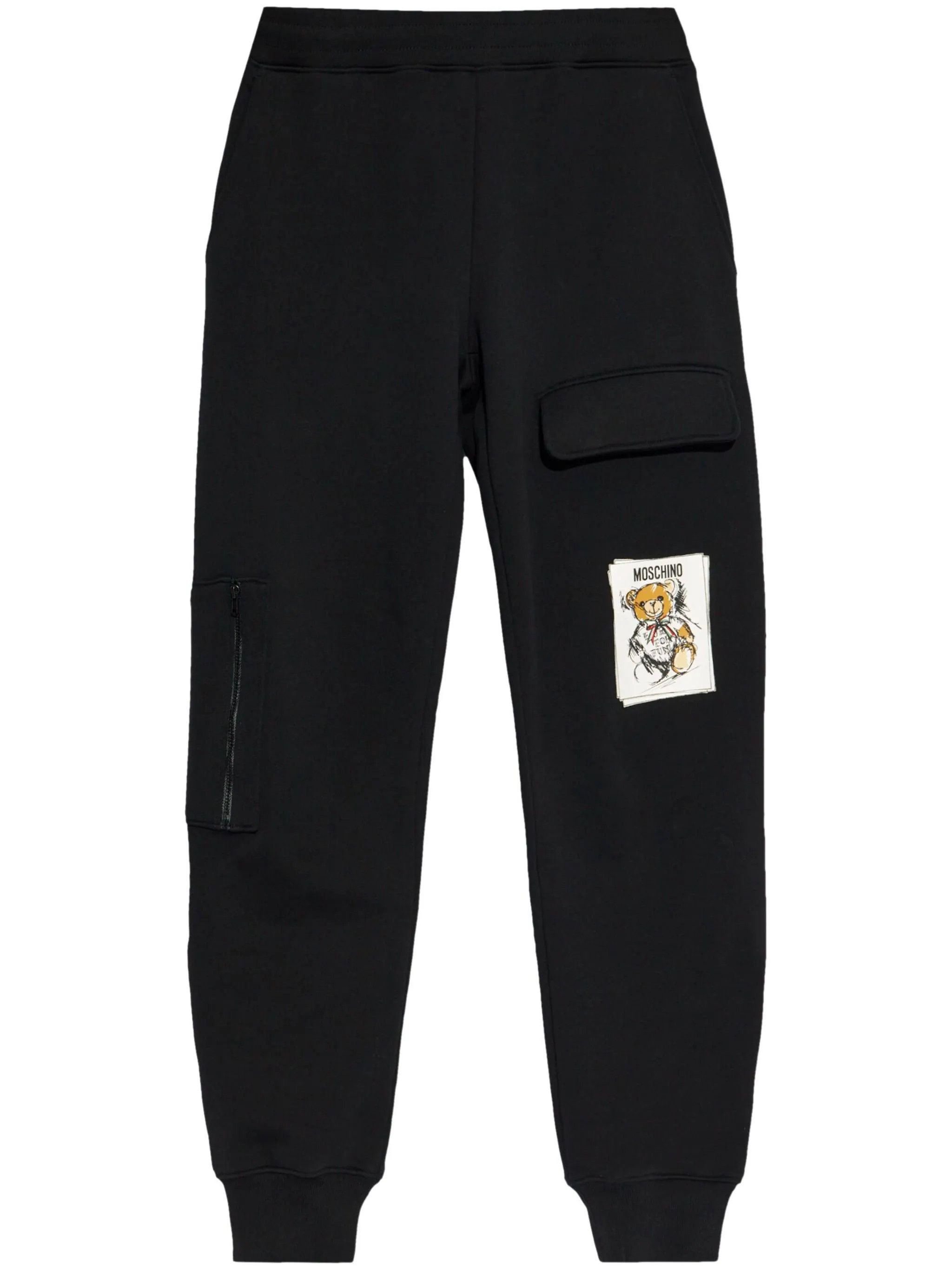 Moschino o1s22i1n0824 Teddy Bear Joggers in Black Size 28" / US 6 / IT 42 - 1 Thumbnail
