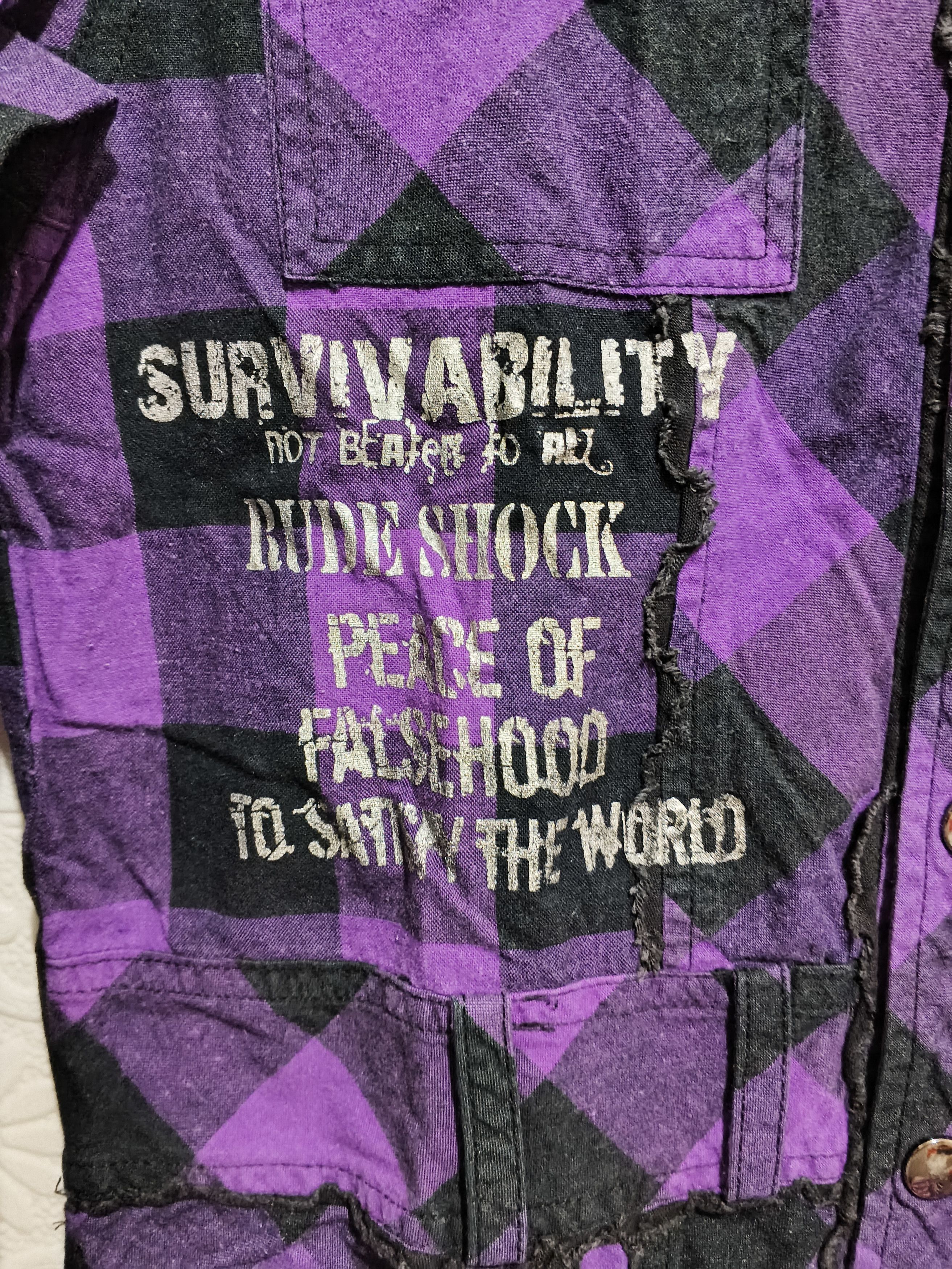 Sex Pot ReVeNGe SEX POT REVENGE PUNK GOTHIC PURPLE BUTTON SHIRT Size S / US 4 / IT 40 - 5 Thumbnail