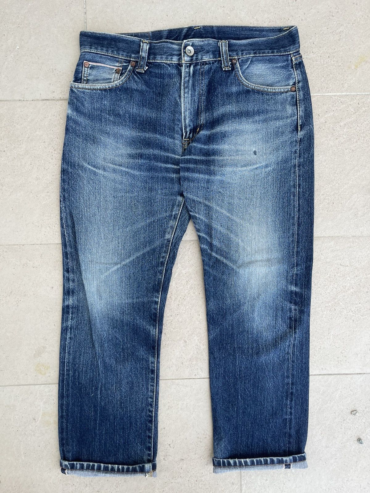 Japanese Brand × Jean × Uniqlo 🔥 Uniqlo Distressed Denim Selvedge Vintage W35🔥 Size US 35 - 2 Thumbnail