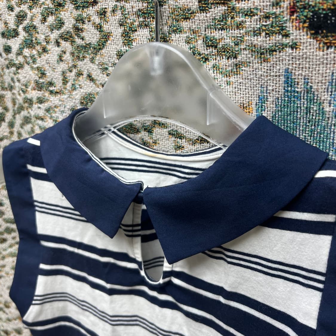 Vintage Striped neck cuff sleeveless Size ONE SIZE - 2 Thumbnail