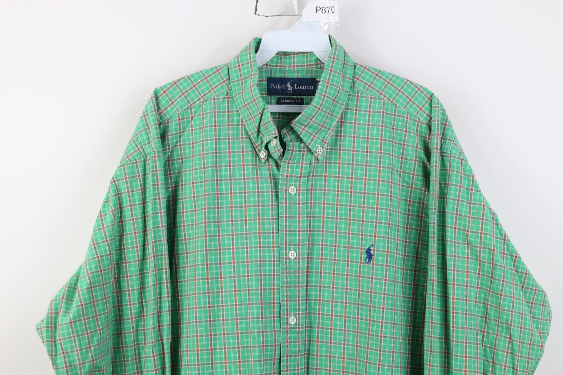 Polo Ralph Lauren Vintage 90s Ralph Lauren Collared Button Down Shirt Plaid Size US XL / EU 56 / 4 - 2 Thumbnail