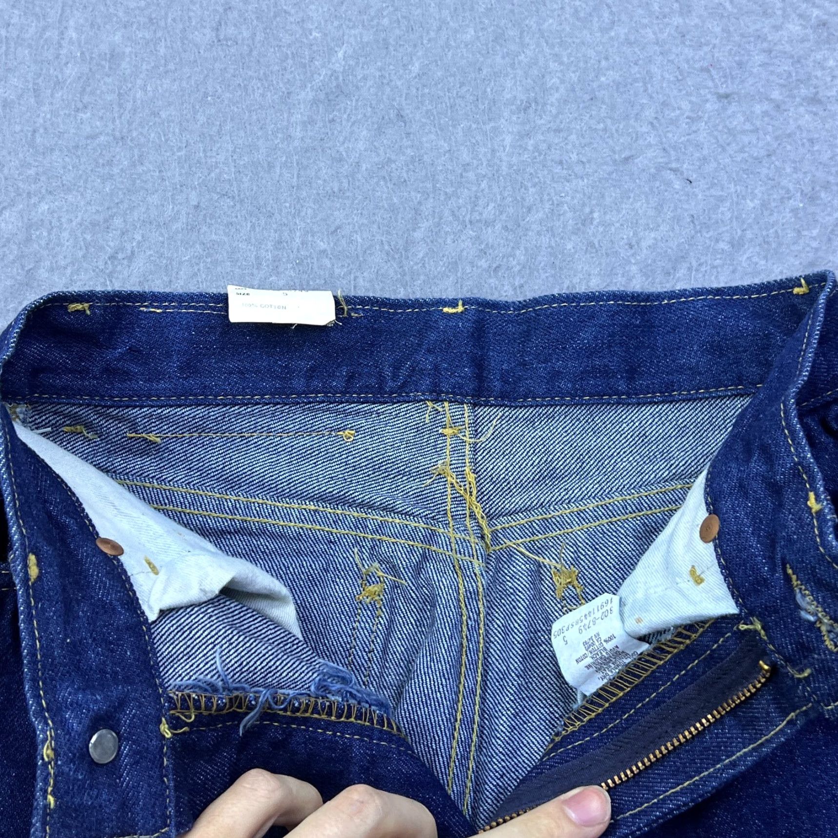 Lee Lee Jeans Womens 5 Dark Blue Straight Leg 1980s Juniors 23x36 USA Mens? Womens Size 27" / US 4 / IT 40 - 3 Thumbnail