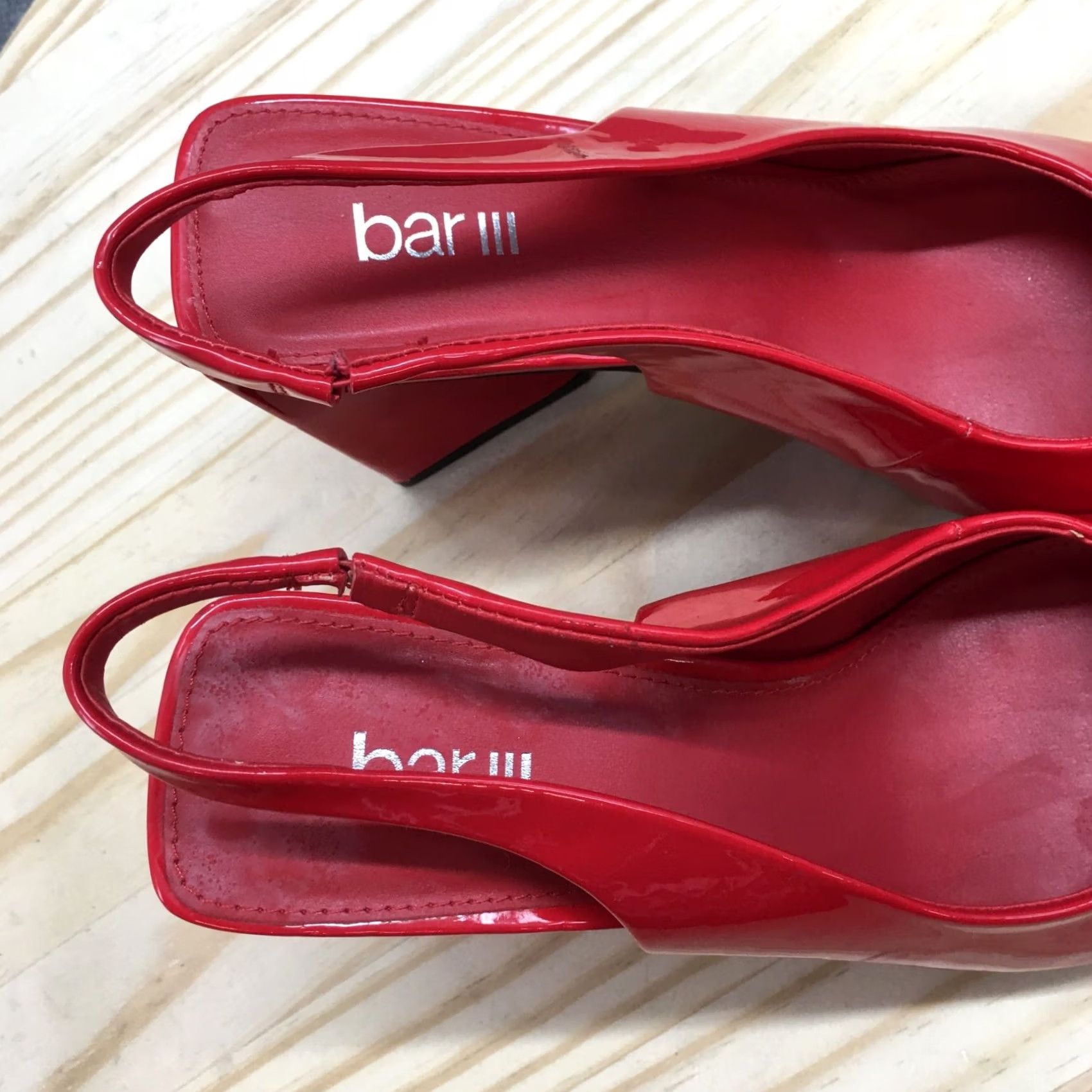 Bar III Bar III Sandals Womens 8 M Arrica Slingback Red Faux Leather Pointed Heels NEW Size US 8 / IT 38 - 7 Thumbnail