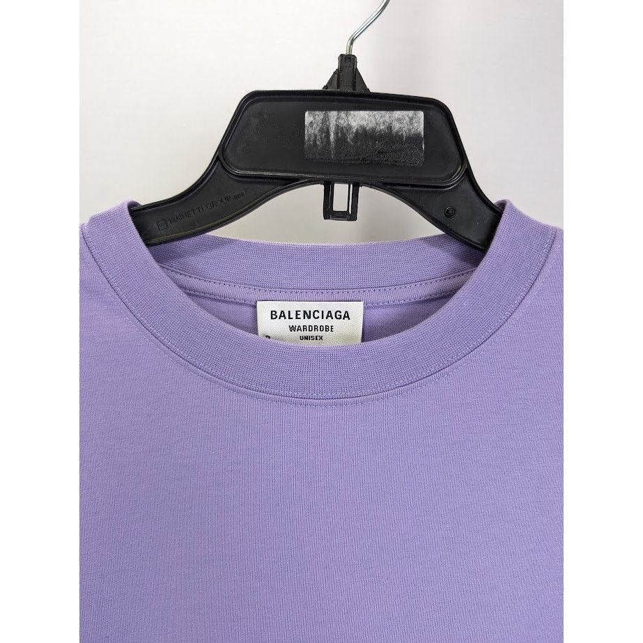 Balenciaga o1rshd1 Political Logo Large Fit T-Shirt in Light Purple Size US M / EU 48-50 / 2 - 3 Thumbnail
