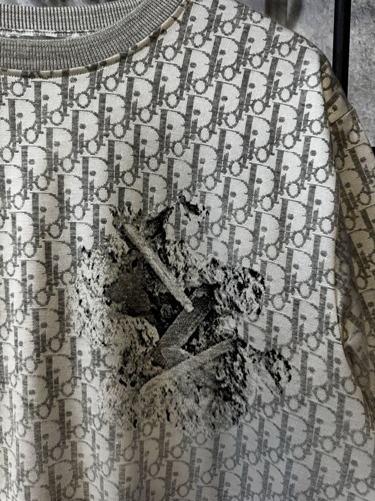 Dior Dior x Daniel Arsham Eroded Oblique Jacquard T-Shirt Size US L / EU 52-54 / 3 - 2 Thumbnail