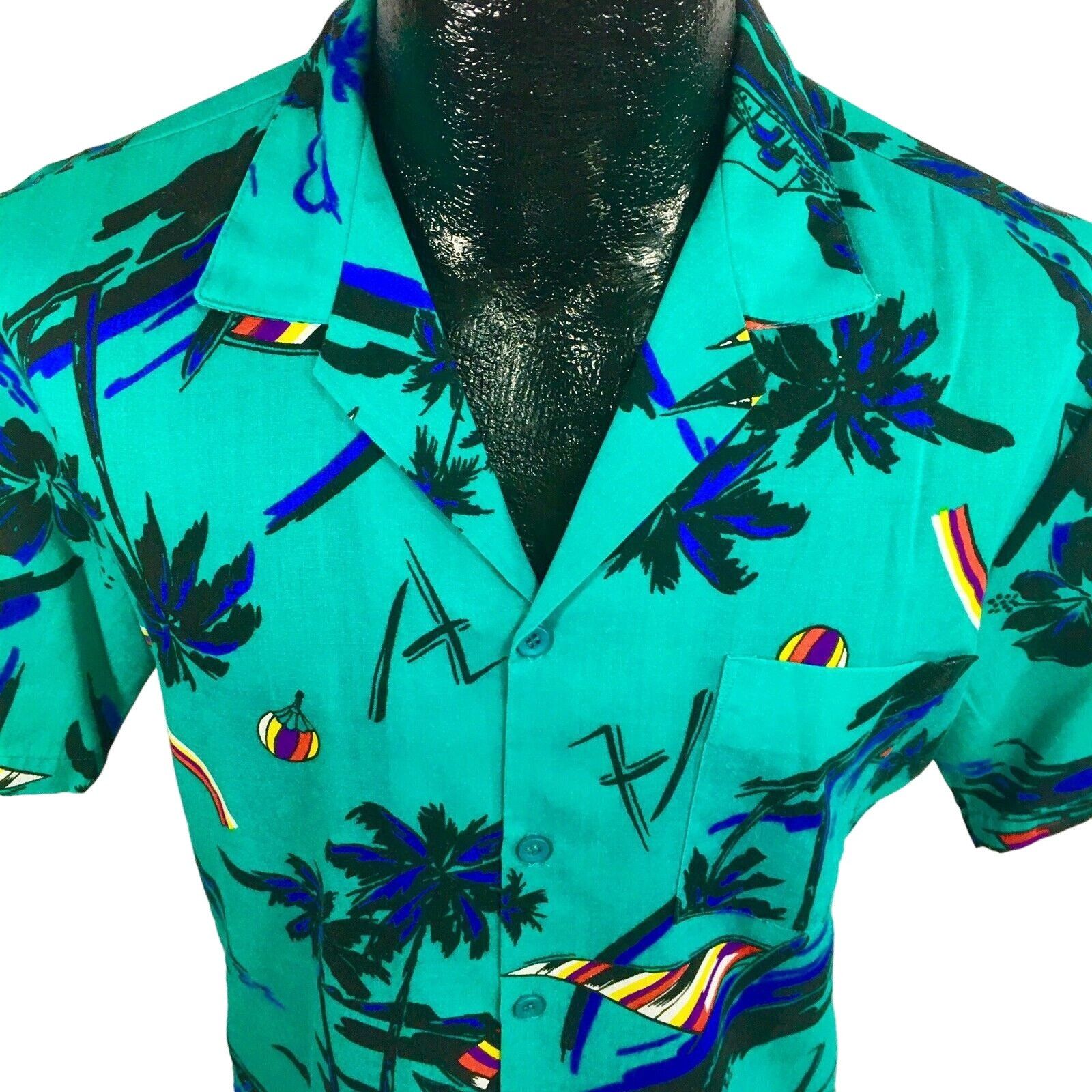 Other NoS Vtg CALIFORNIA Hawaiian RAINBOW SURFER Shirt Size US M / EU 48-50 / 2 - 2 Thumbnail