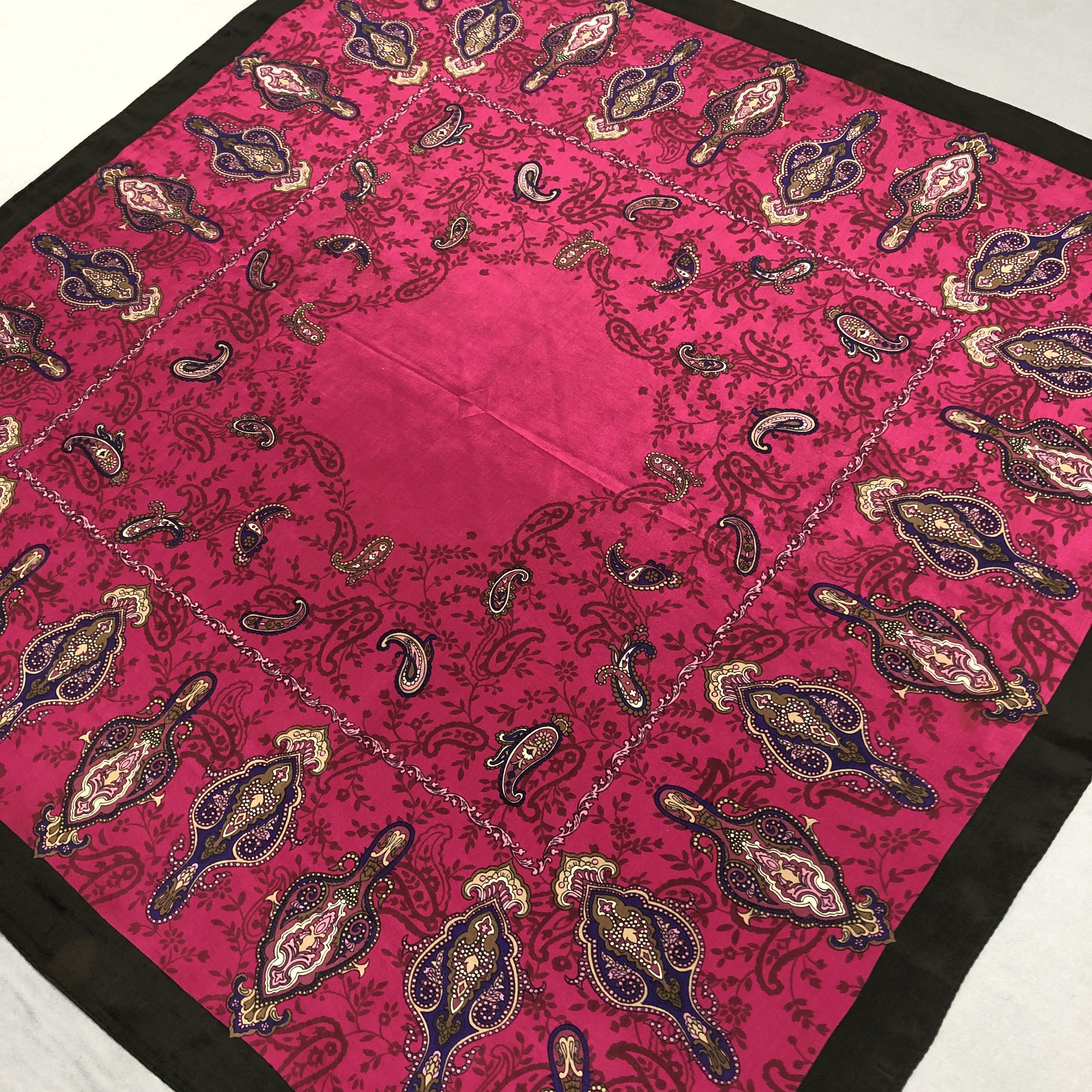Other × Vintage Vintage SILK Scarf Twill Stole Wraps Scarves Size ONE SIZE - 5 Thumbnail