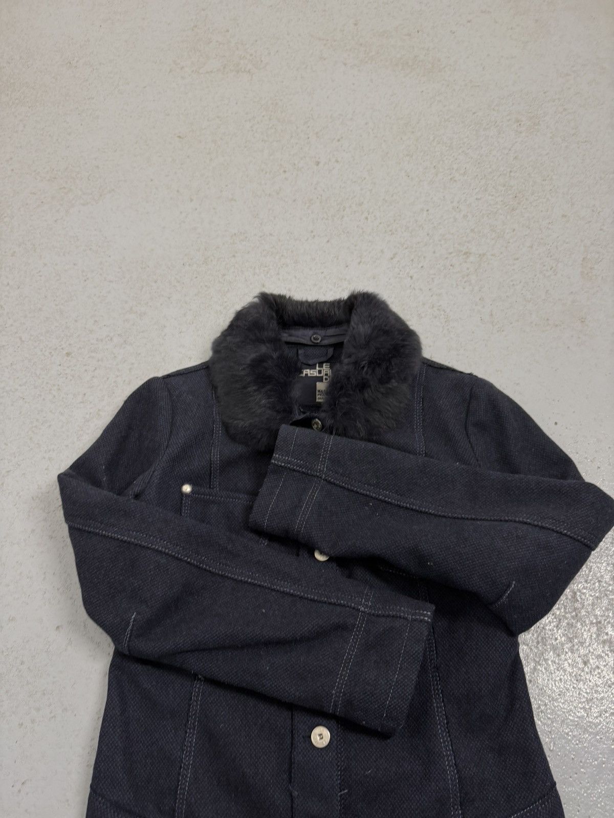 Marithe + Francois Girbaud Vintage 00s Marithe Francois Girbaud Fur Collar Wool Jacket Size XS / US 0-2 / IT 36-38 - 6 Thumbnail