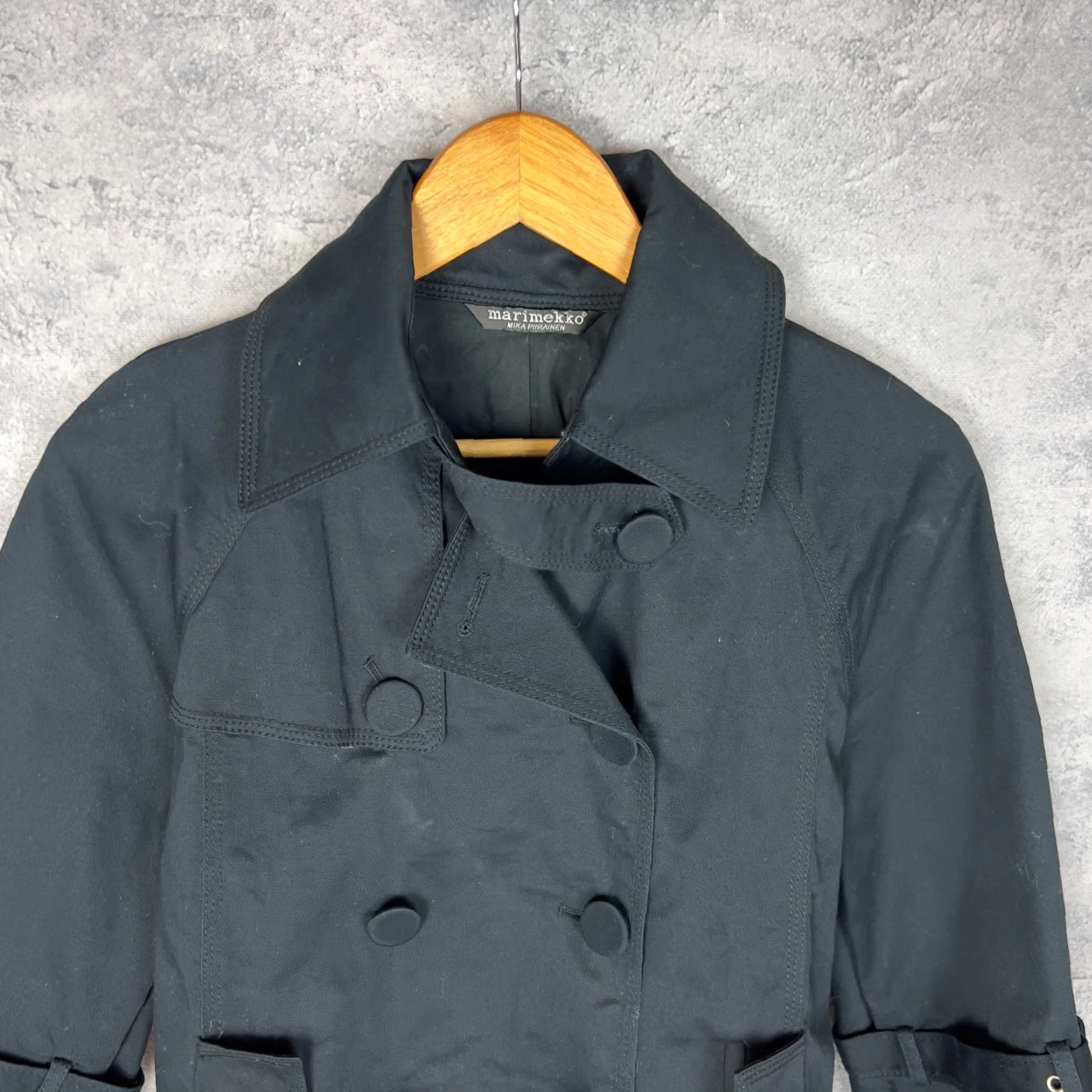 Marimekko Marimekko Jacket Trench Black Cotton Womens XS Size XS / US 0-2 / IT 36-38 - 2 Thumbnail