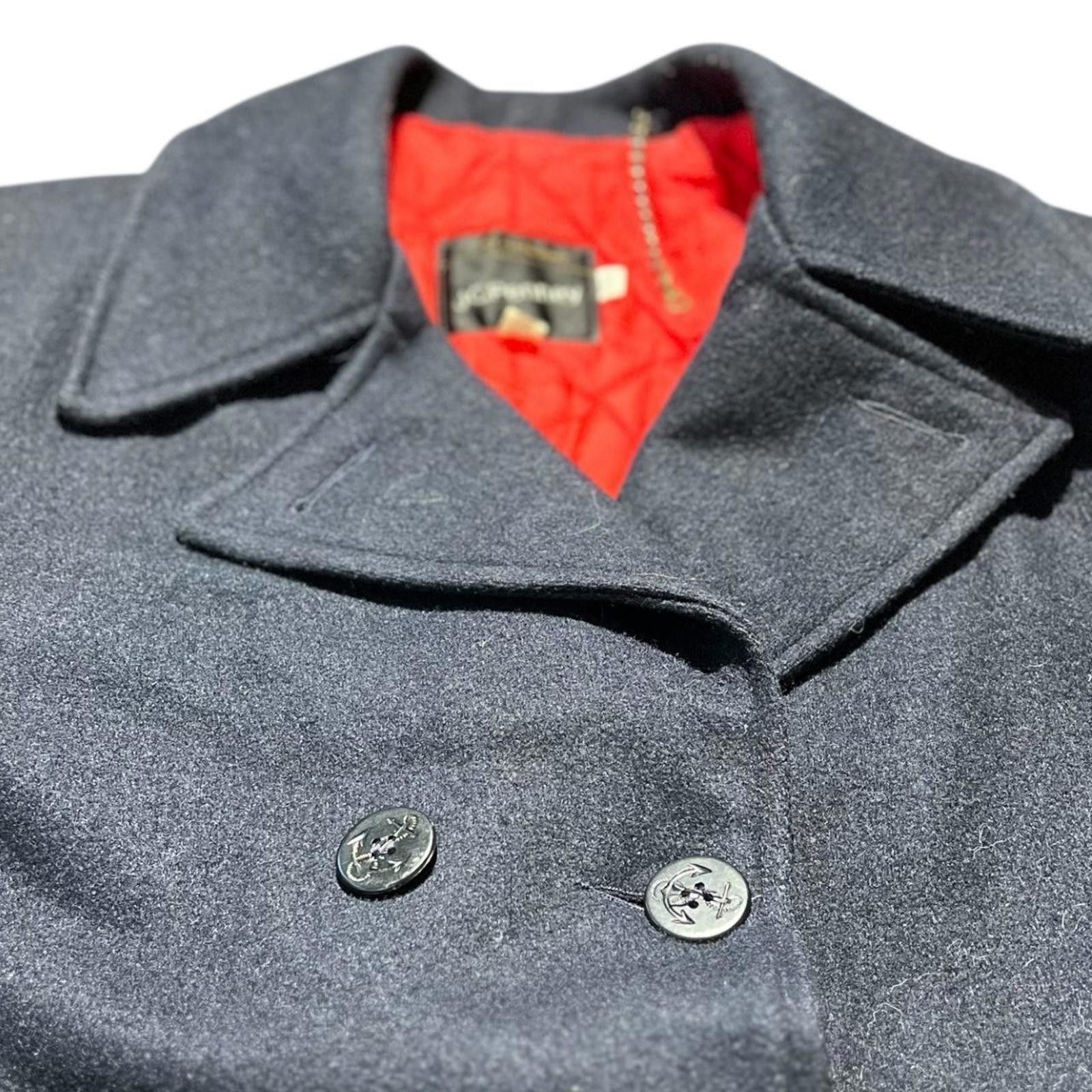 JCPenney Vintage 70s JC Penney Navy Wool Peacoat Mens Size US L / EU 52-54 / 3 - 4 Thumbnail