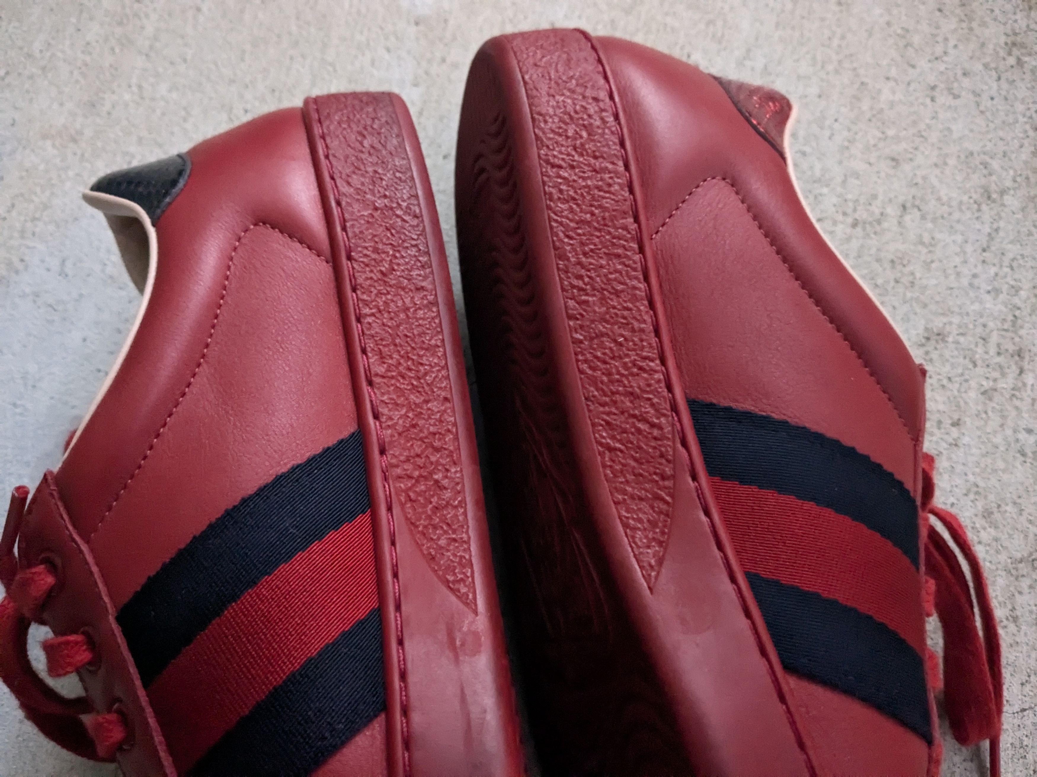 Gucci Gucci Ace Sneakers Red Bee 9.5 Leather Low Tops Size US 9.5 / EU 42-43 - 11 Thumbnail
