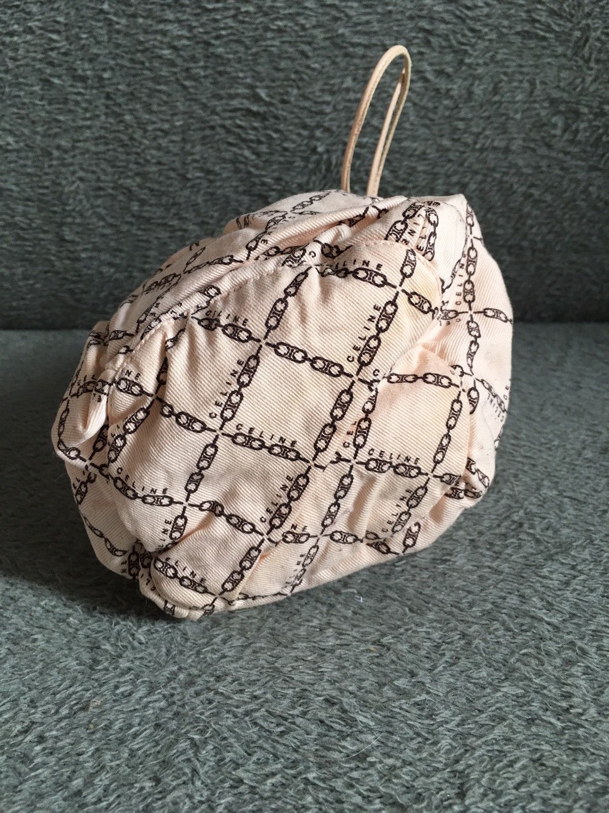 Celine Céline CELINE Canvas Drawstring Pouch Beige Monogram Bag Size ONE SIZE - 4 Thumbnail