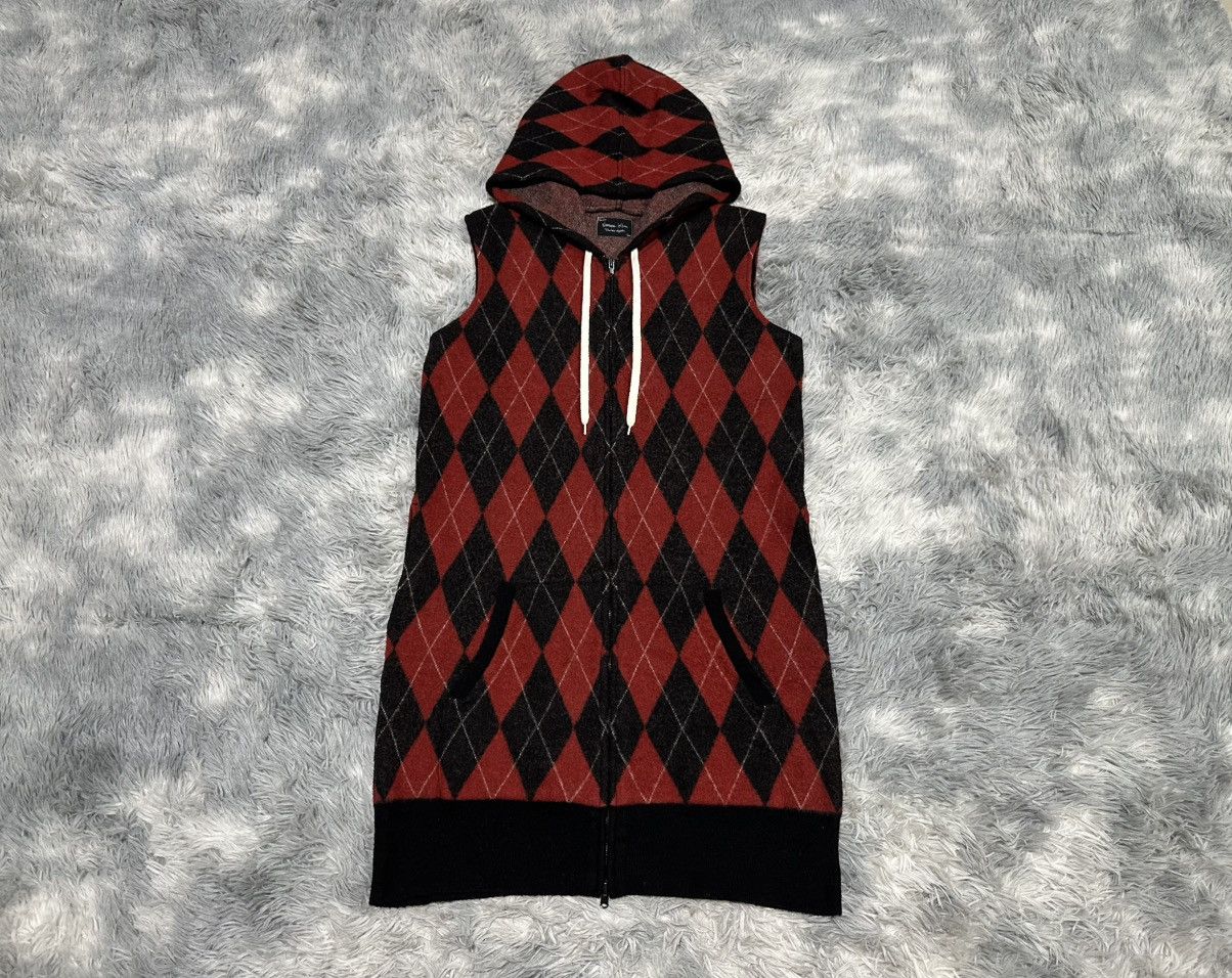 Number (N)ine 🔥Ss05 Archived Number (N)ine Argyle Sleeveless Long Hoodie Size US L / EU 52-54 / 3 - 2 Thumbnail
