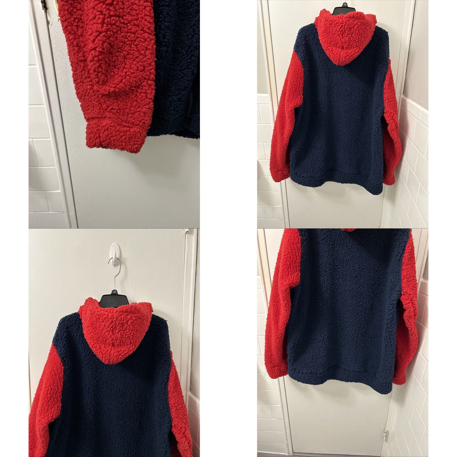 NFL NFL Team Apparel Hoodie Mens XL Blue Red Patriots Fleece Full Zip JKT L/S Size US XL / EU 56 / 4 - 8 Thumbnail