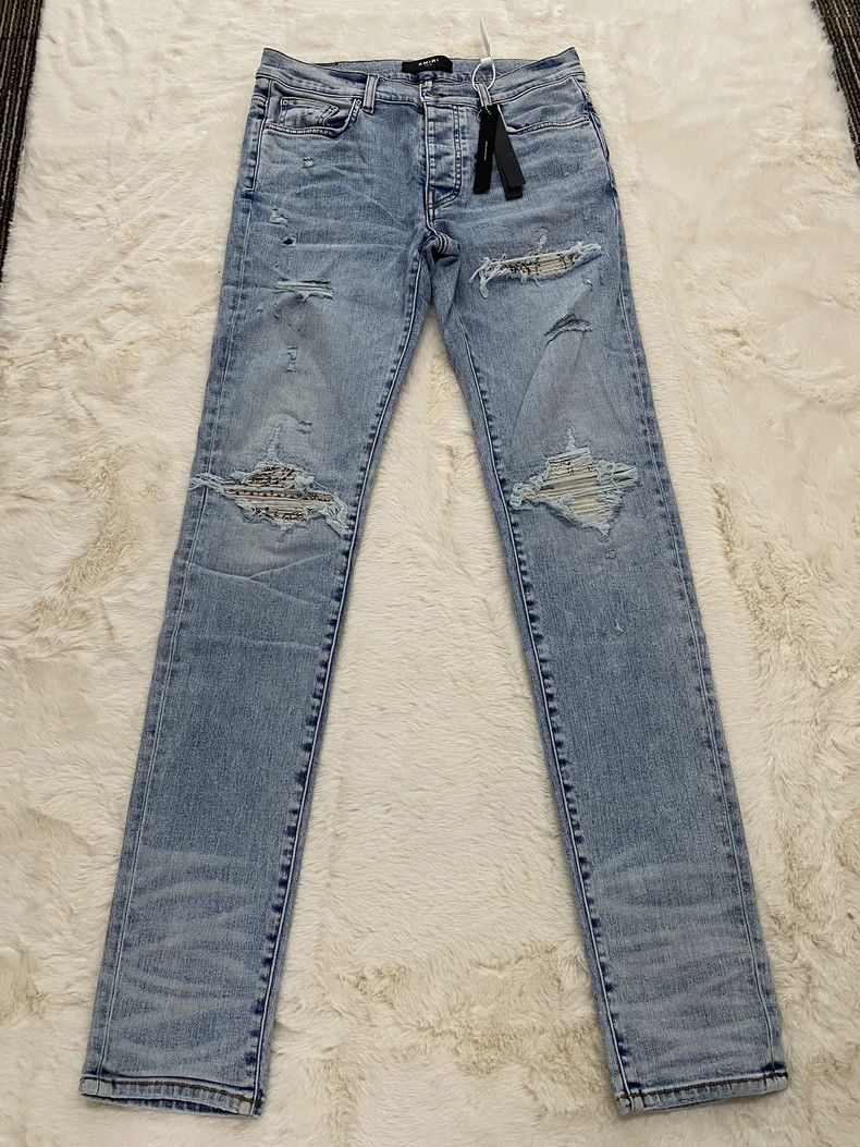 Amiri Amiri Blue and White Denim Pants Size US 32 / EU 48 - 1 Thumbnail