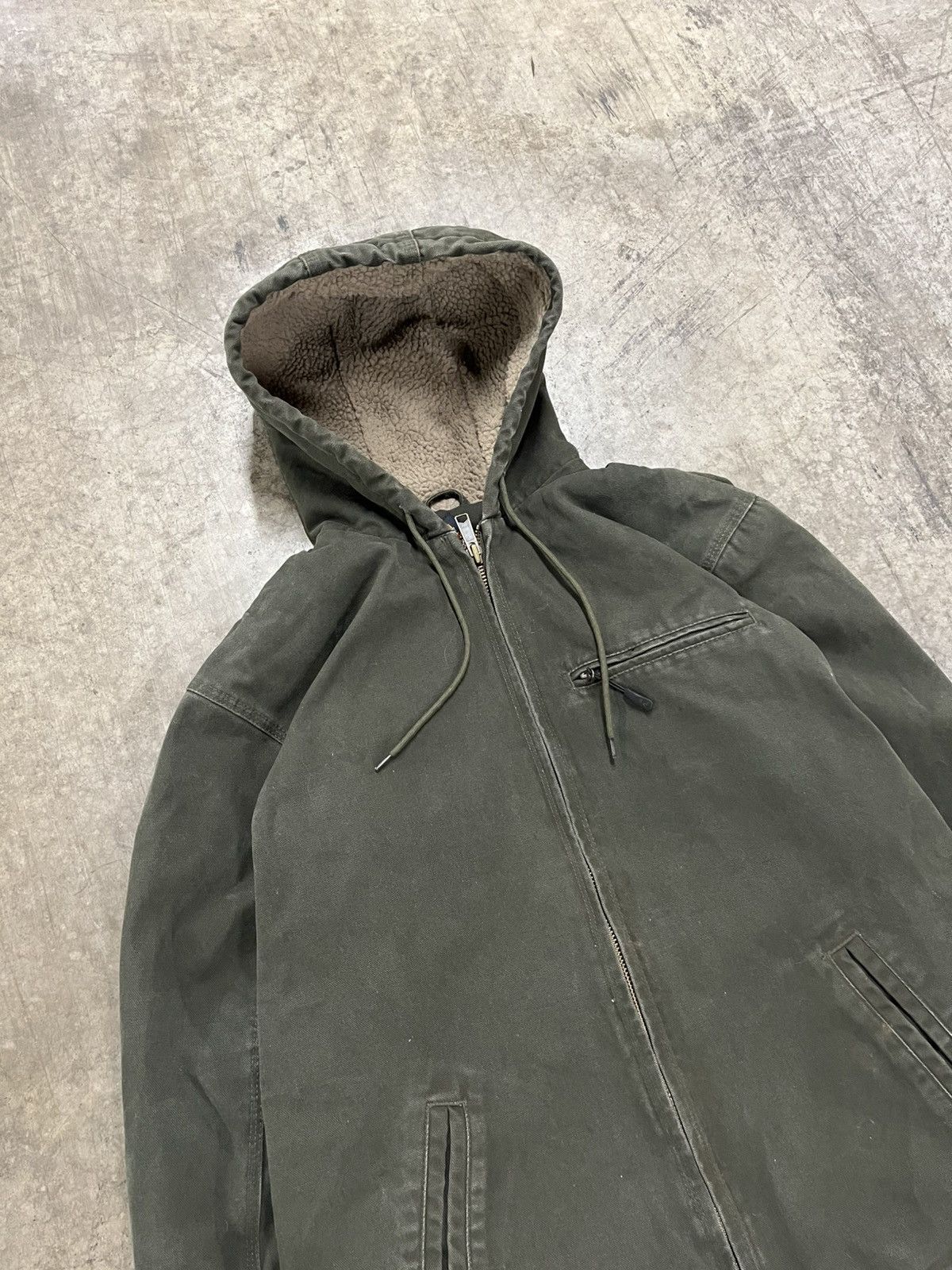 Carhartt × Vintage Carhartt style forest green canvas Sherpa lined workwear Size US L / EU 52-54 / 3 - 4 Thumbnail