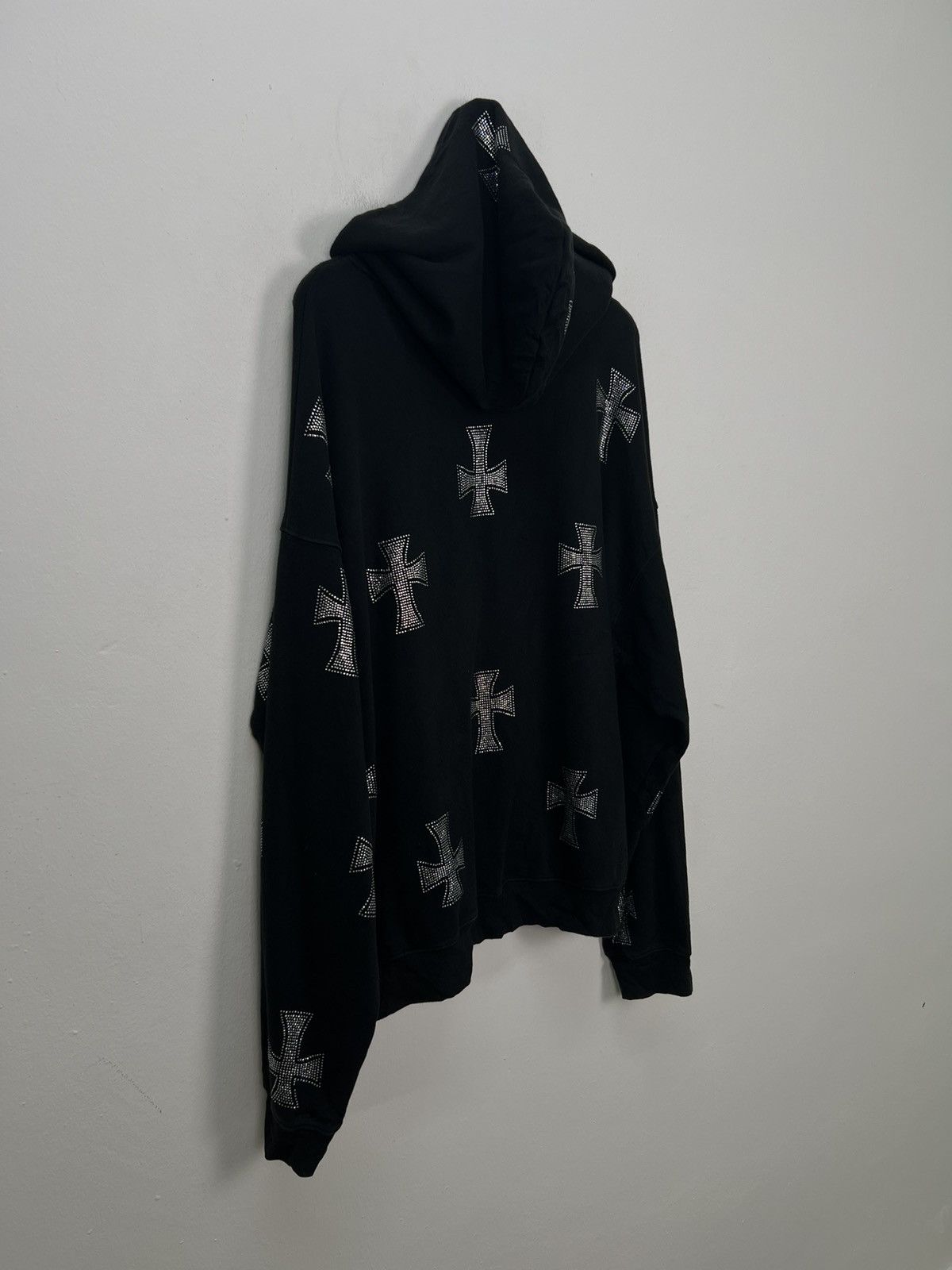 WASHED GREY RHINESTONE HOODIE – Unknown London