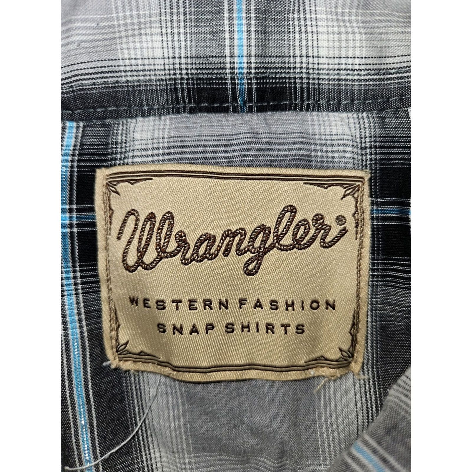 Wrangler Wrangler Shirt Plaid Long Sleeve Men L Pearl Snap Western Pockets Casual Workwear 46 Chest Gray N/A Size US L / EU 52-54 / 3 - 2 Thumbnail