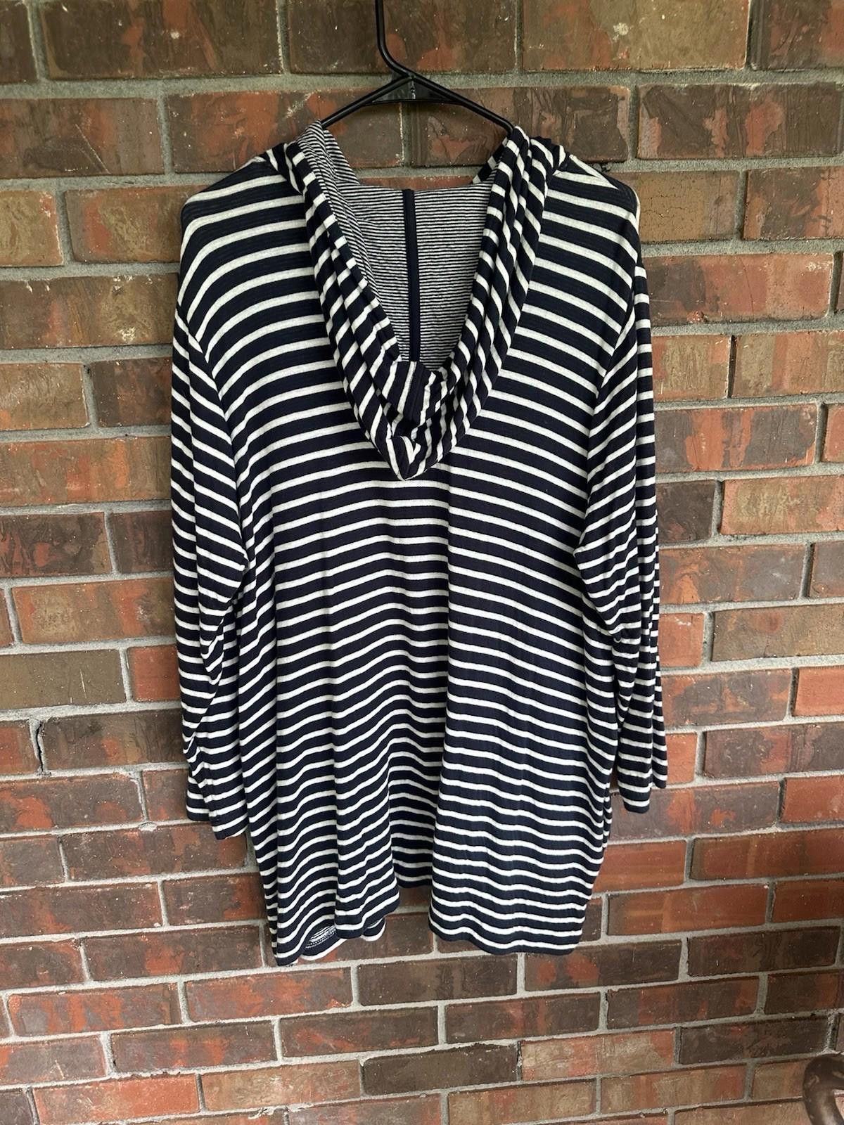 Designer J Jill XL Striped Tunic Dress 100% Cotton Size XL / US 12-14 / IT 48-50 - 6 Thumbnail