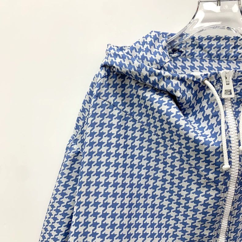 Dior Dior Blue checkered bee embroidery hooded drawstring zipper Size M / US 6-8 / IT 42-44 - 3 Thumbnail