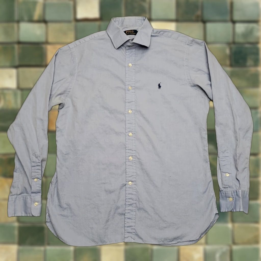 Polo Ralph Lauren Polo Ralph Lauren Shirt Mens 16 Blue Long Sleeve 100% Cotton Dress Casual Button-Up Size US L / EU 52-54 / 3 - 1 Thumbnail