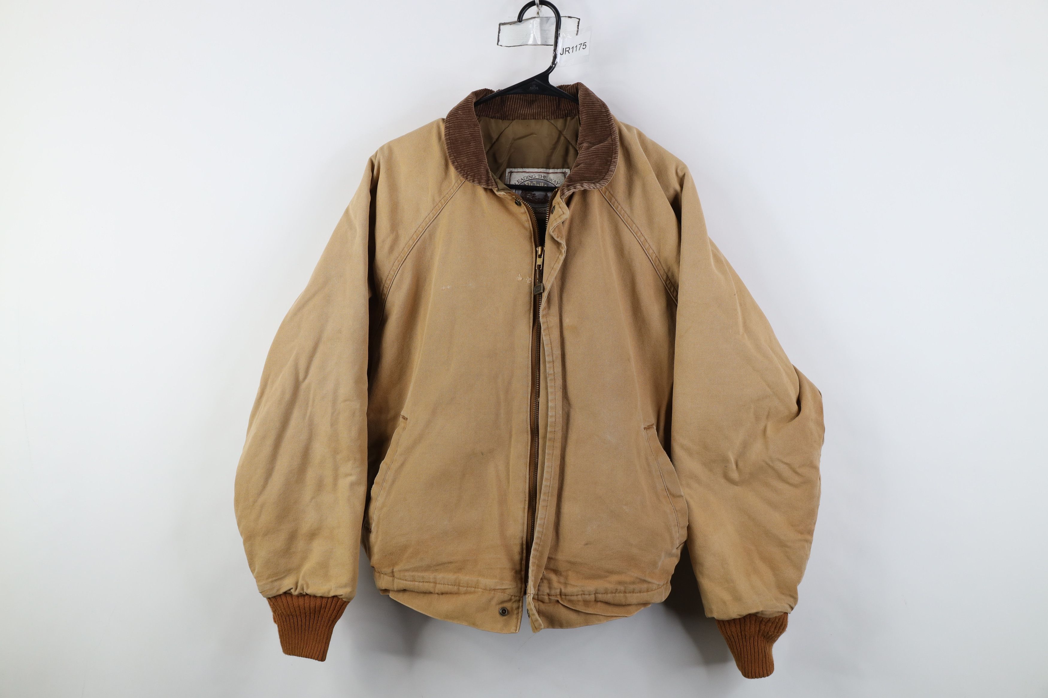 Walls Vintage 90s Walls Corduroy Collar Canvas Bomber Jacket Brown Size US L / EU 52-54 / 3 - 1 Thumbnail