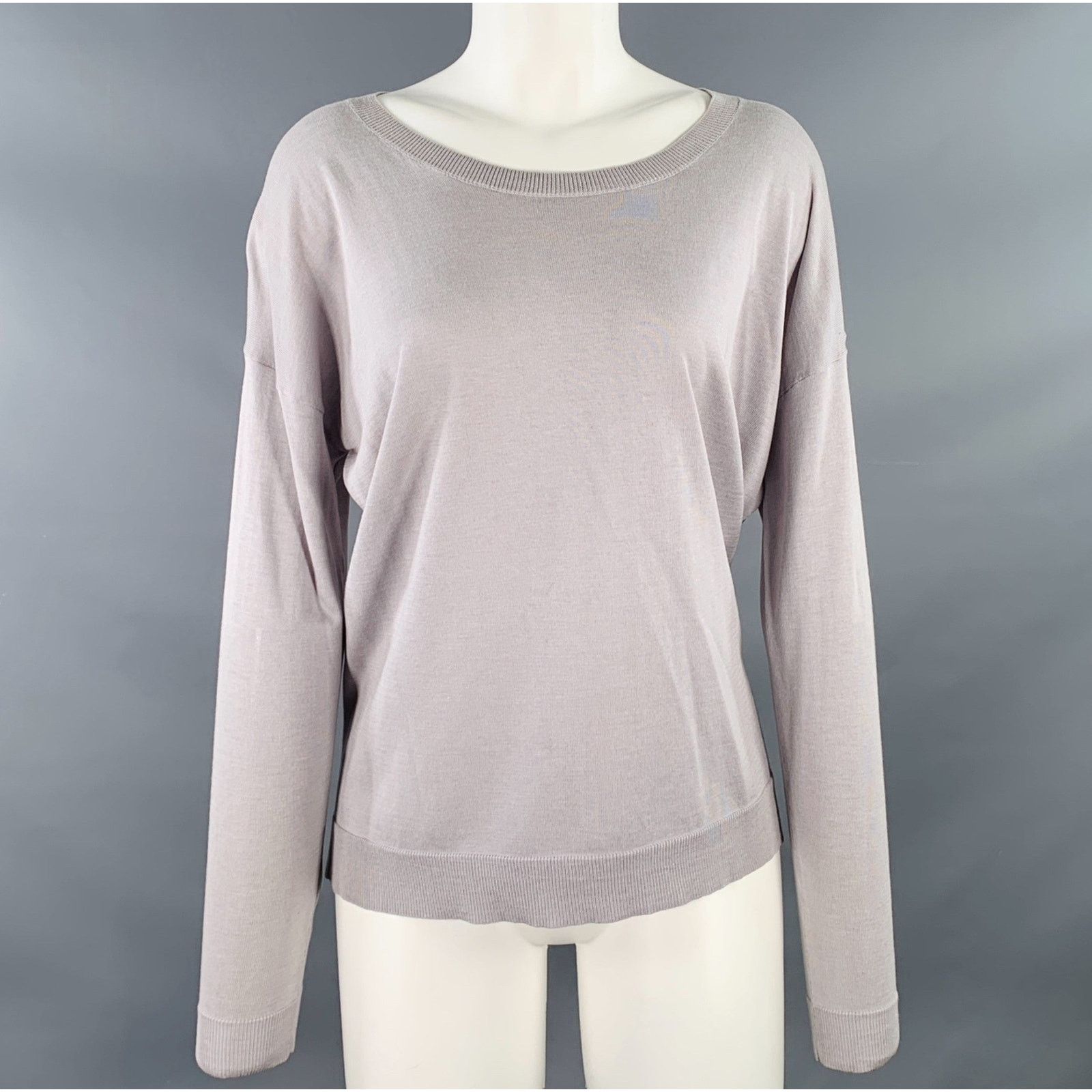 Other M Cotton Silk Long Sleeve Scoop Neck Casual Top Size M / US 6-8 / IT 42-44 - 1 Thumbnail