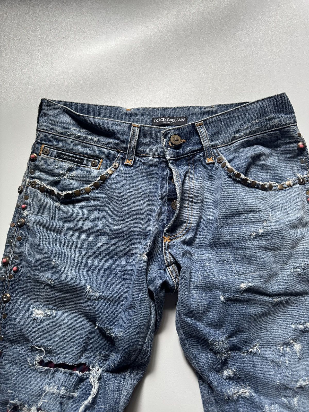 Dolce & Gabbana Rare Dolce Gabbana Studded Rhinestones Jeans Size US 30 / EU 46 - 3 Thumbnail