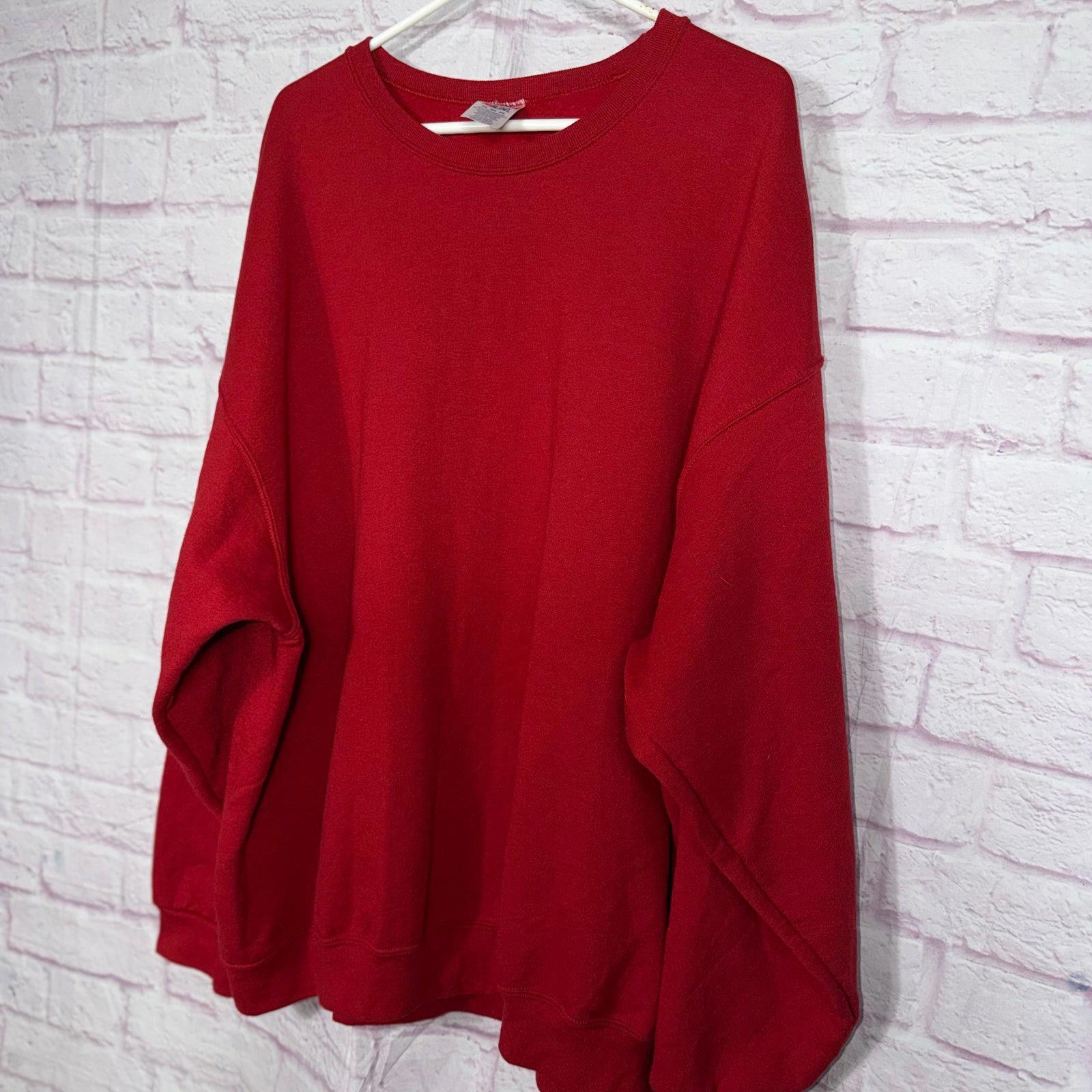 Jerzees Jerzees NuBlend Red Crewneck Sweatshirt 3XL Size 3XL / US 20-22 - 6 Thumbnail