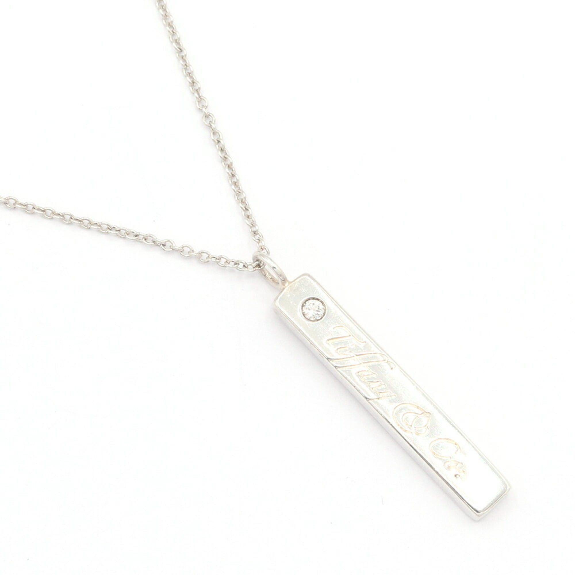 Tiffany & Co. Tiffany & Co. Notes Bar Necklace, 1P Diamond, Sterling Silver 925 Pendant Choker, Women's. Size ONE SIZE - 1 Thumbnail