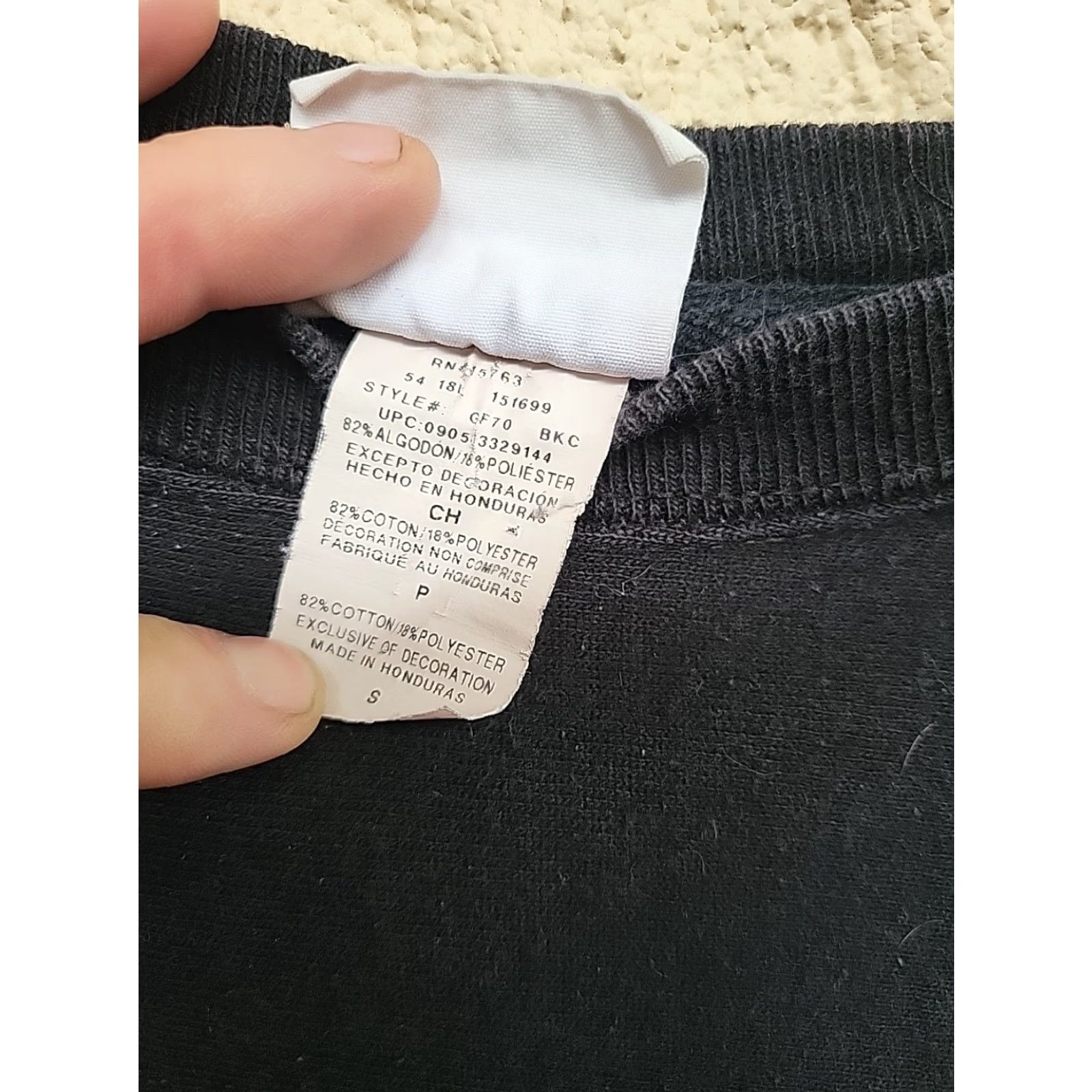 Champion VINTAGE Champion Sweatshirt Men Regular Small Black Crew Neck Pullover Reverse Weave 90s College Gym & Training Size US S / EU 44-46 / 1 - 3 Thumbnail