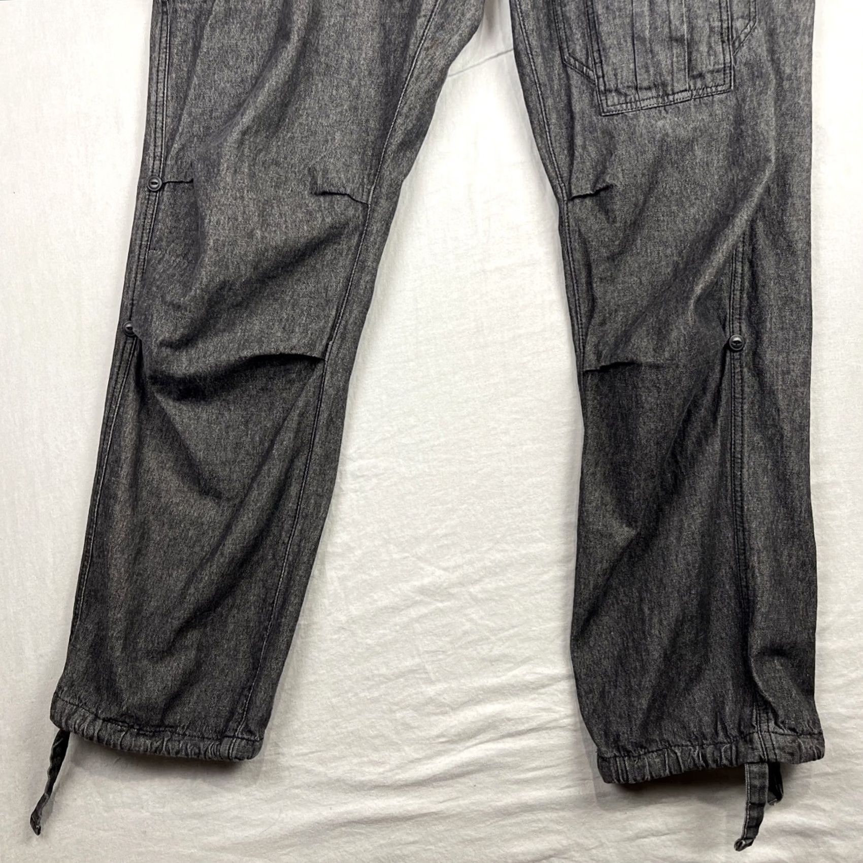 Sean John Sean John Cargo Pants Mens 40x33 Black Chambray Paratrooper Combat Drawcord Y2K Size US 40 / EU 56 - 3 Thumbnail