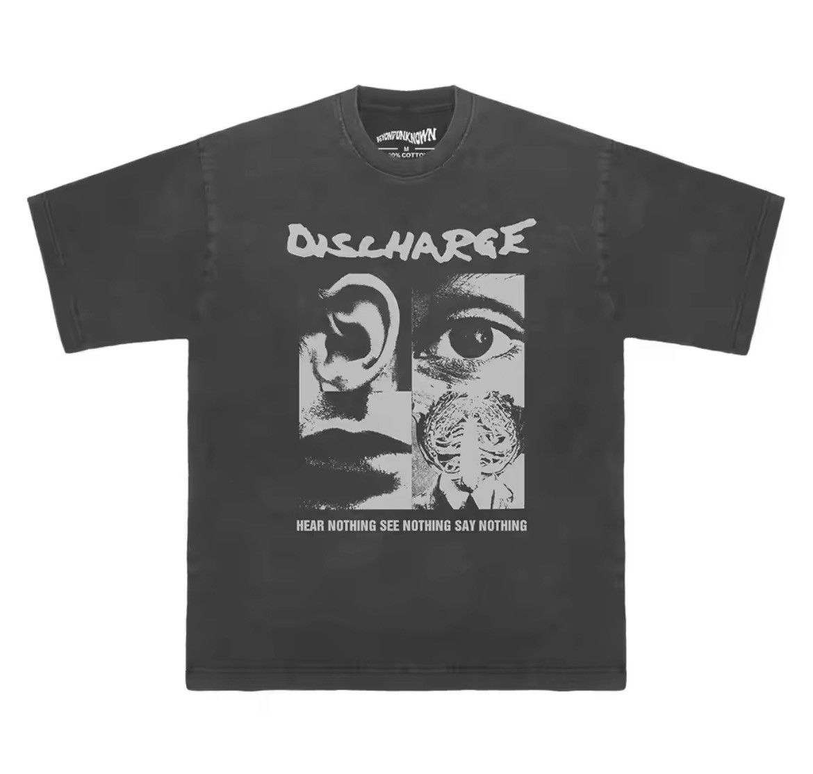 Japanese Brand × Vintage Discharge "Hear Nothing See Nothing" Graphic Printed Tshirt Size US S / EU 44-46 / 1 - 2 Thumbnail