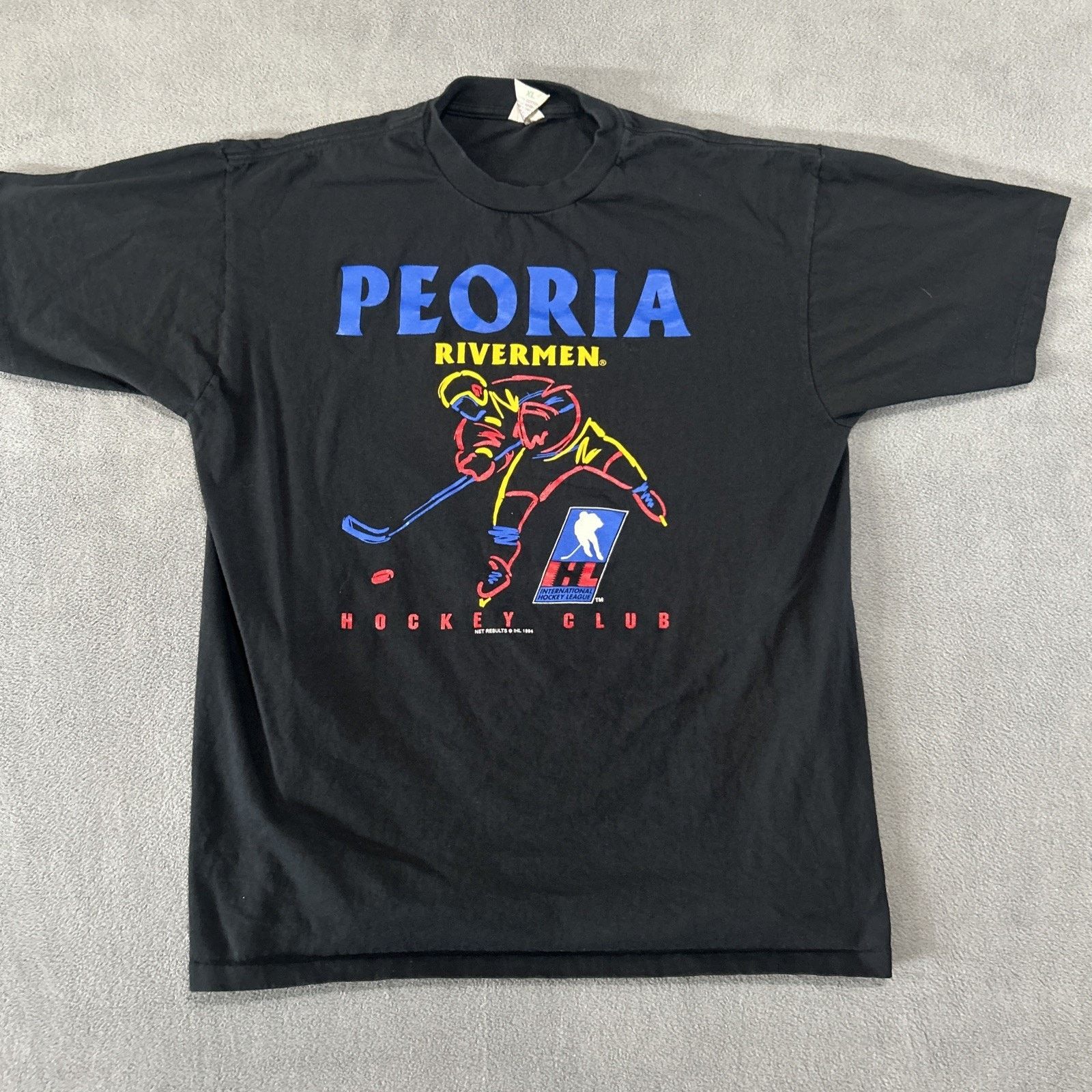 Other Vintage 1994 Peoria Rivermen IHL Hockey Black T-Shirt XL Size US XL / EU 56 / 4 - 1 Thumbnail
