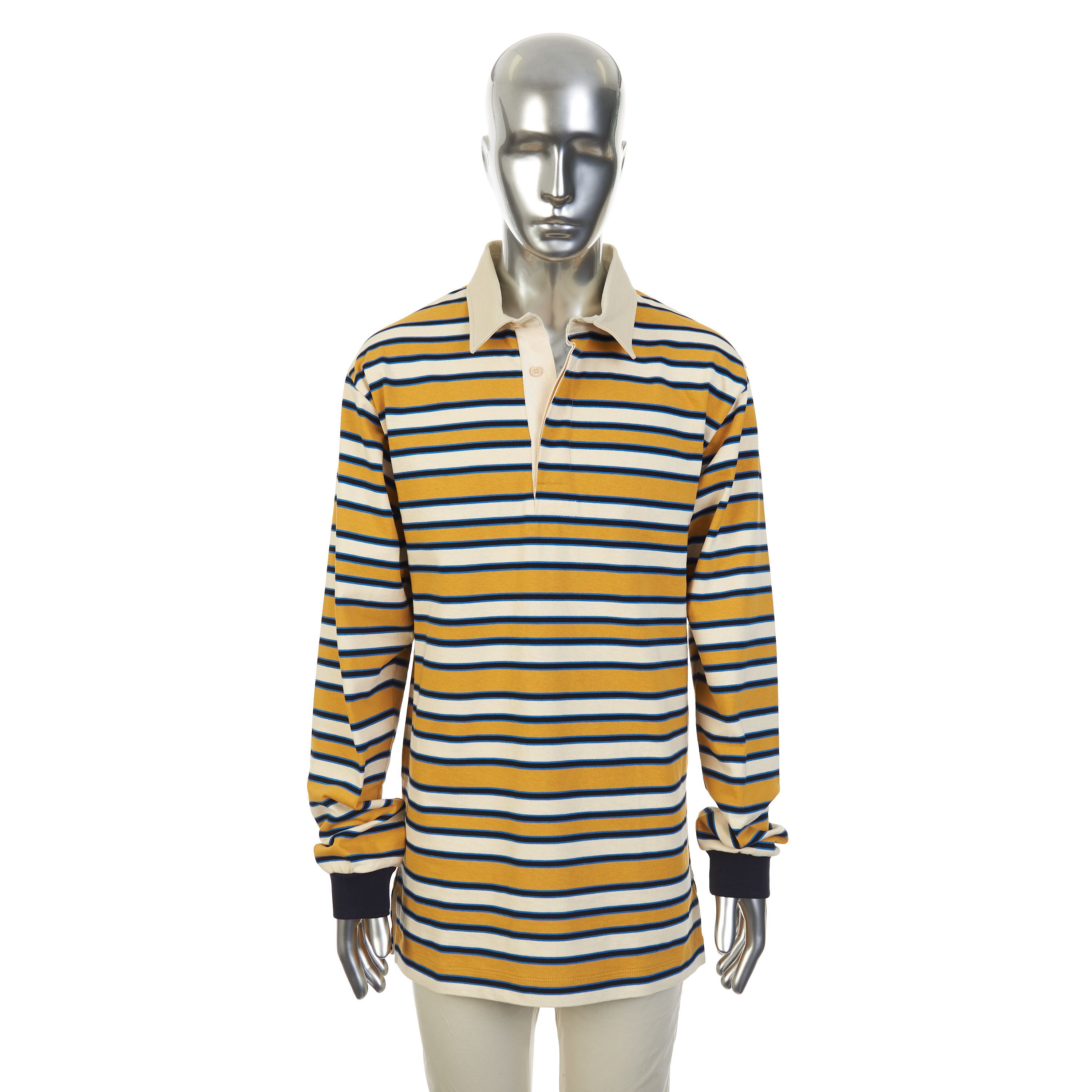 Gucci Striped Polo Shirt In Heavy Cotton With Cities Embroidery Size US S / EU 44-46 / 1 - 4 Thumbnail