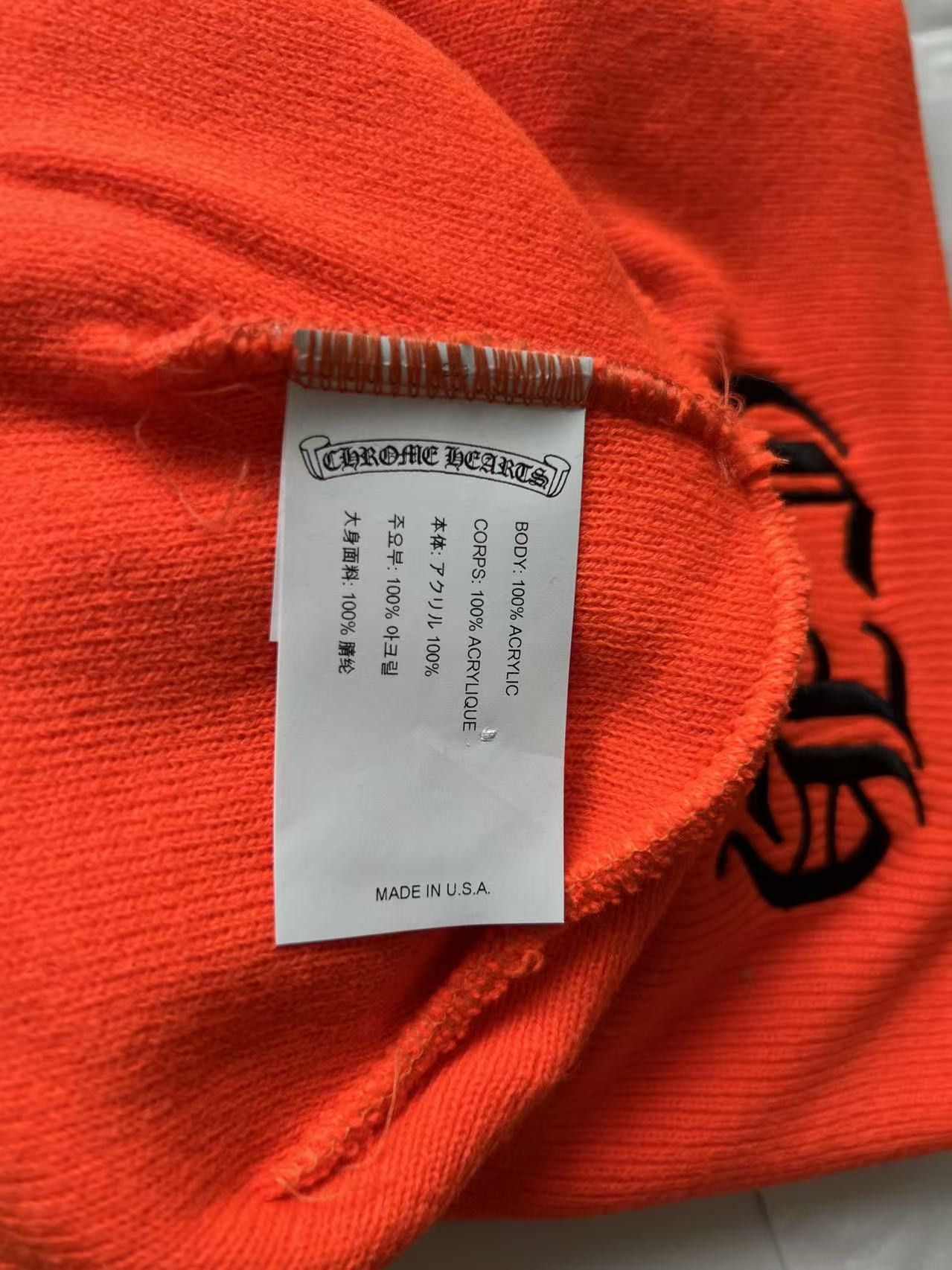 Chrome Hearts Chrome Hearts Embroidered CH Logo Beanie Black Orange Size ONE SIZE - 6 Thumbnail